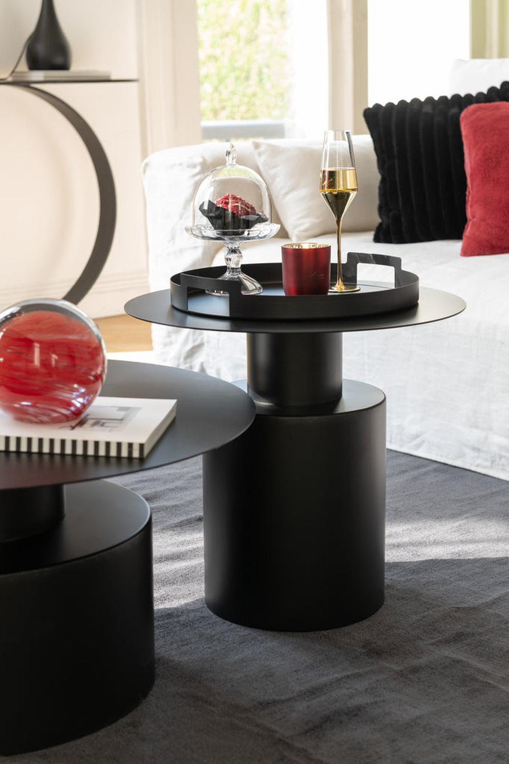 Beistelltisch Ludwig 55cm aus Metall - Schwarz-Beistelltische-J-Line-le canapé