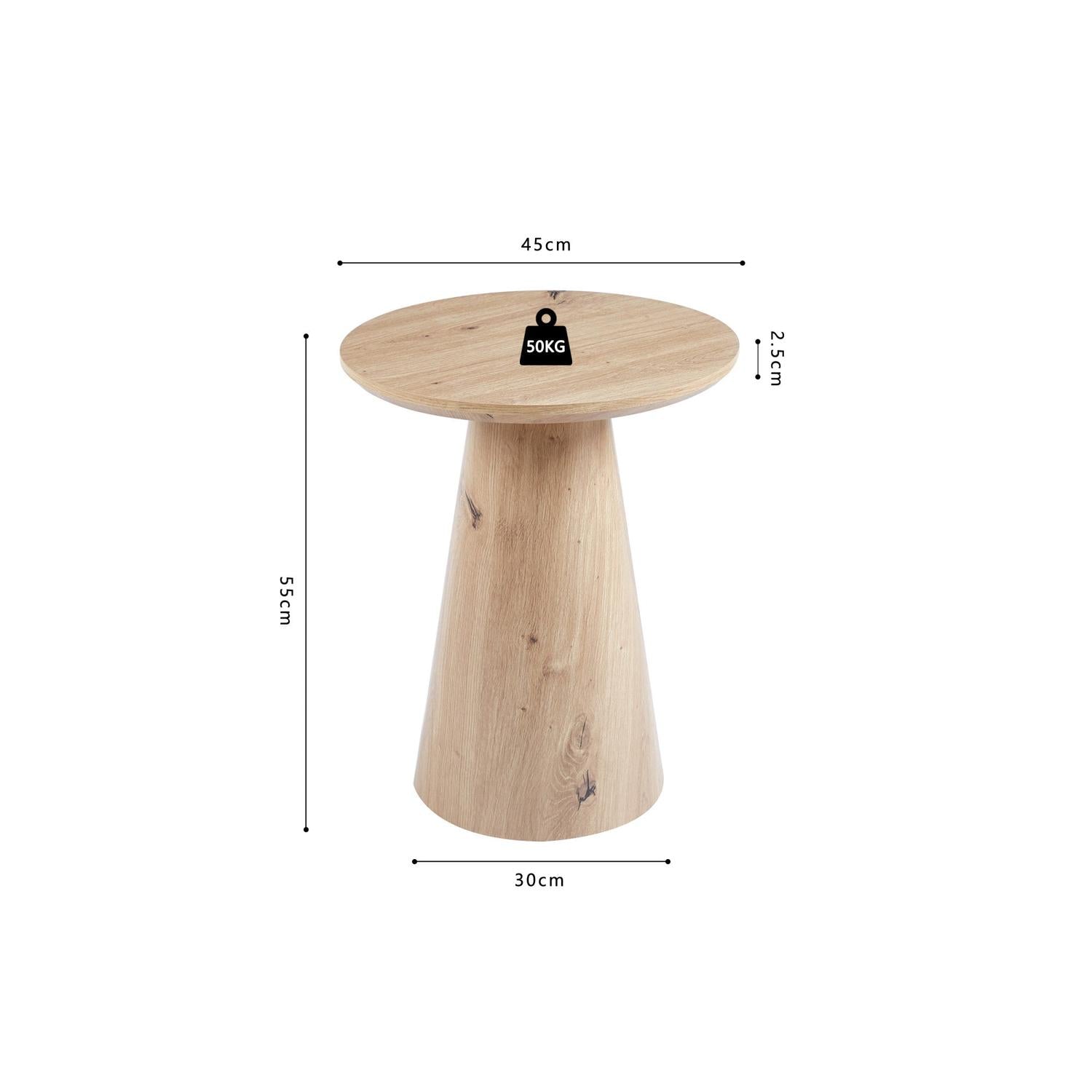 Beistelltisch Lukas Ø45cm - Eiche Hell Dekor-Beistelltisch-Rousseau-le canapé