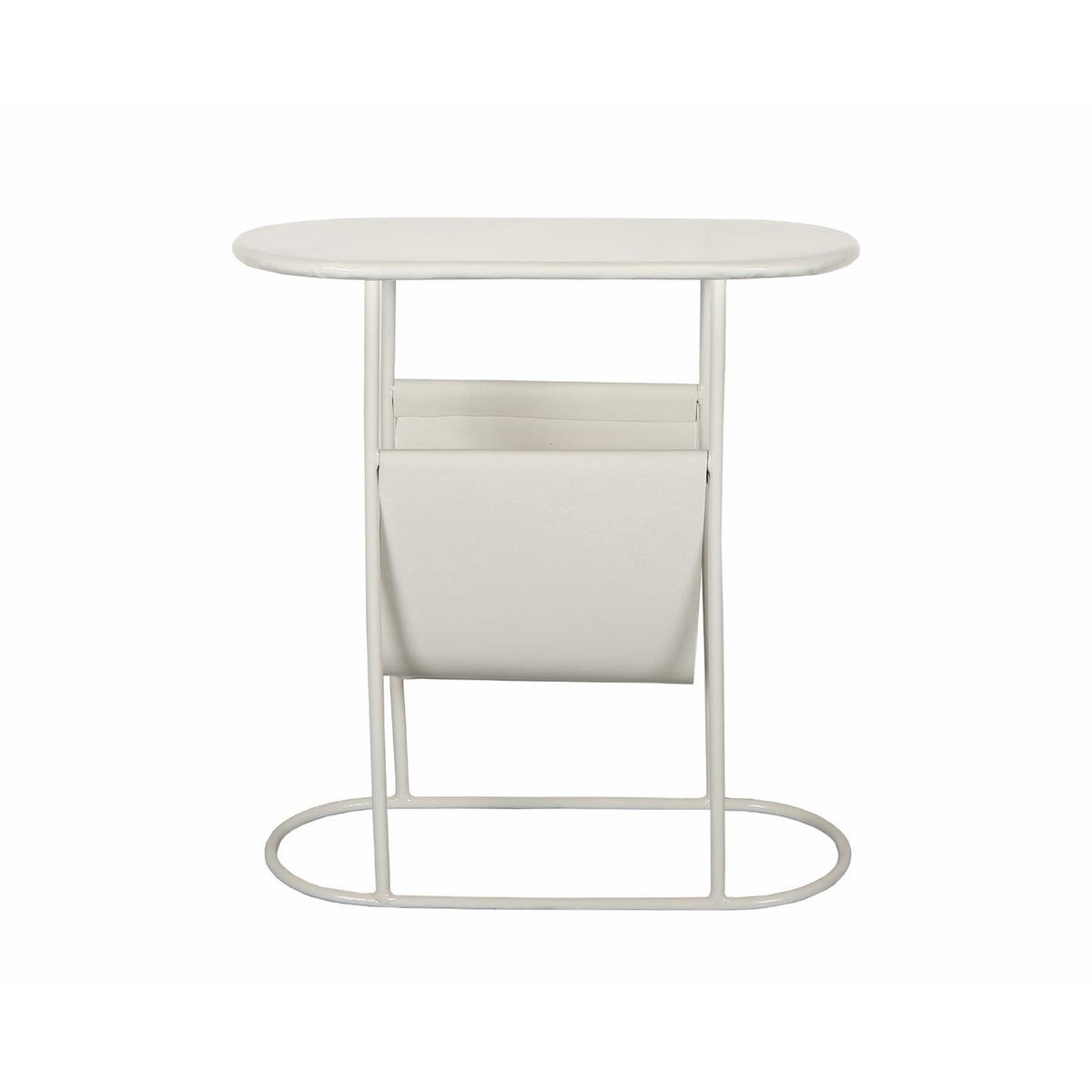 Beistelltisch Luna 57cm aus Metall - Weiß-Beistelltische-Livingfurn-le canapé