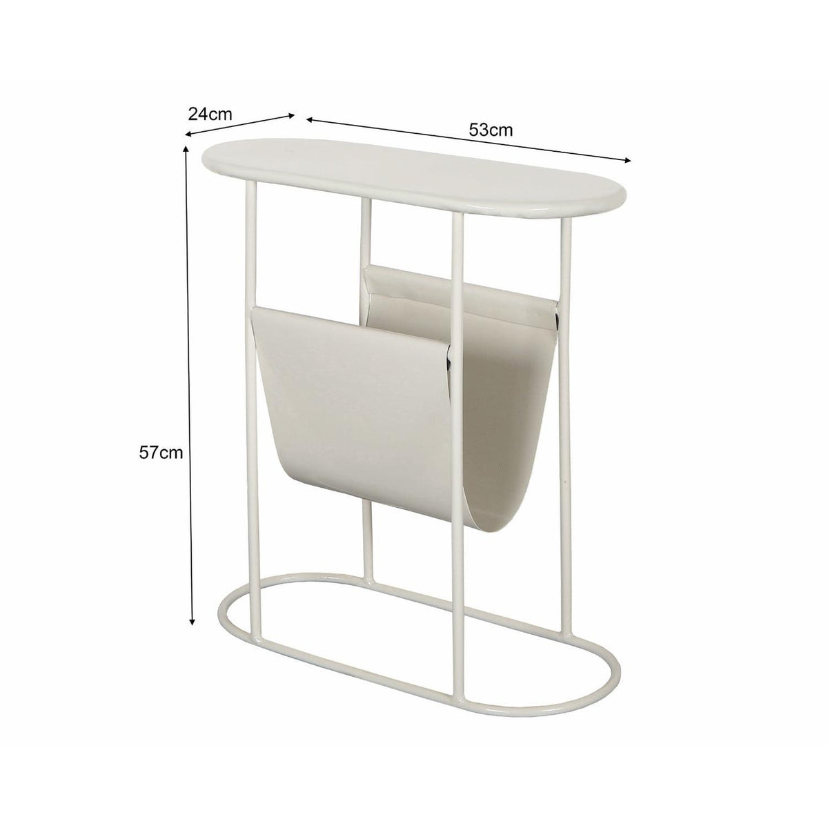 Beistelltisch Luna 57cm aus Metall - Weiß-Beistelltische-Livingfurn-le canapé