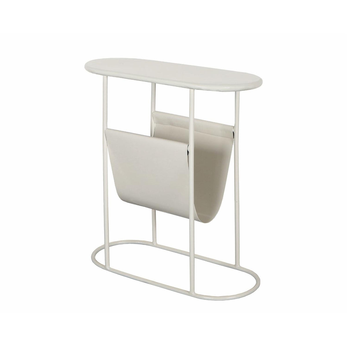 Beistelltisch Luna 57cm aus Metall - Weiß-Beistelltische-Livingfurn-le canapé