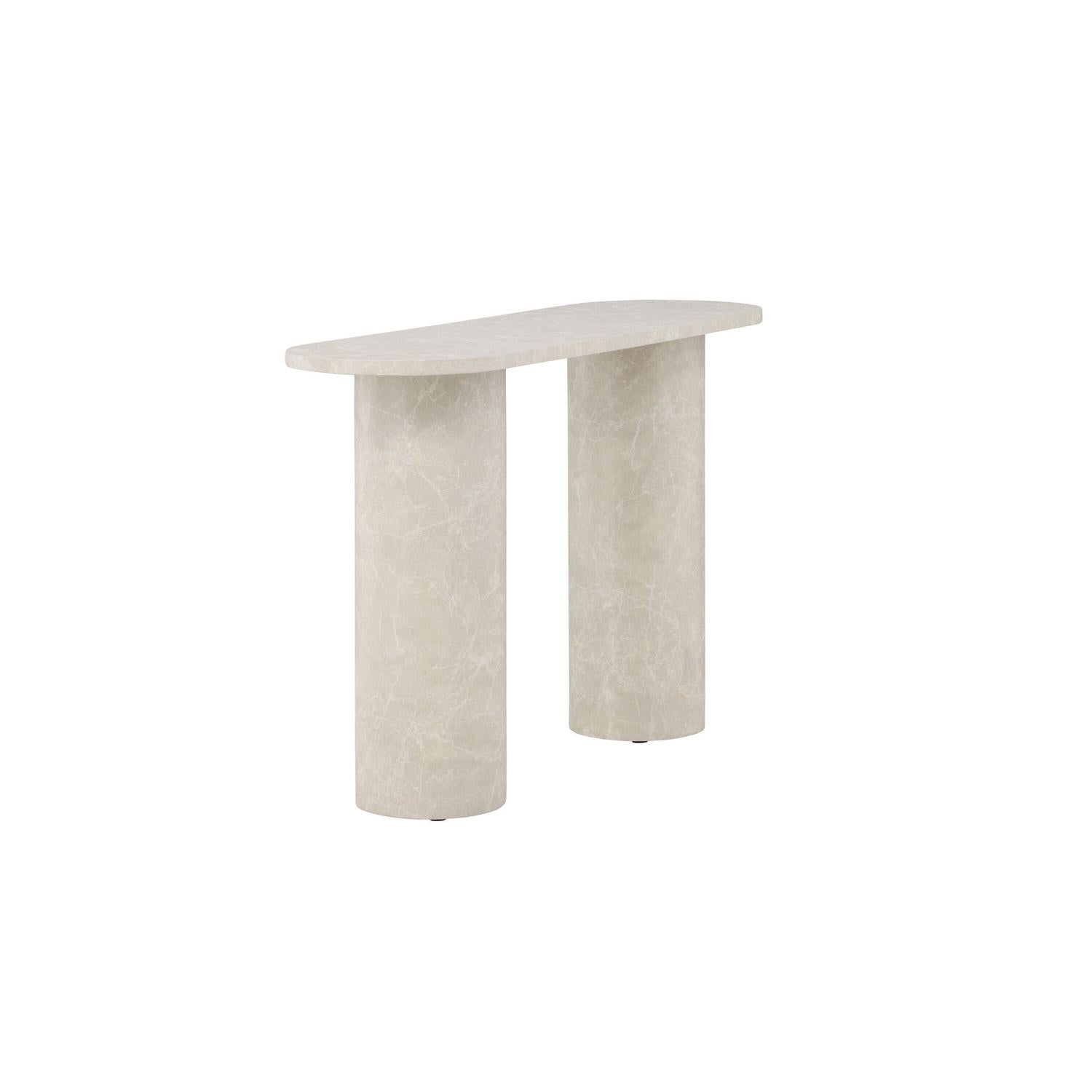 Beistelltisch Narvik 130cm - Beige Marmoroptik-Beistelltisch-Venture Home-le canapé