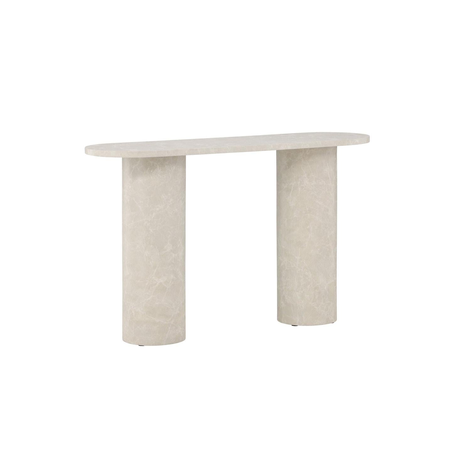 Beistelltisch Narvik 130cm - Beige Marmoroptik-Beistelltisch-Venture Home-le canapé