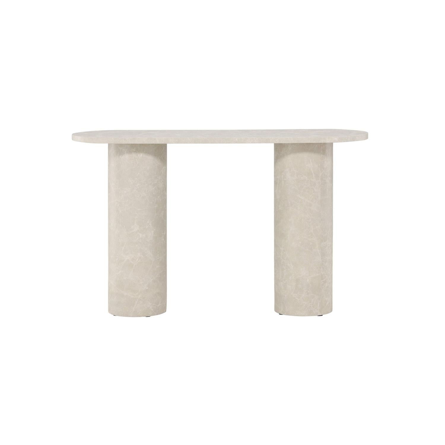 Beistelltisch Narvik 130cm - Beige Marmoroptik-Beistelltisch-Venture Home-le canapé