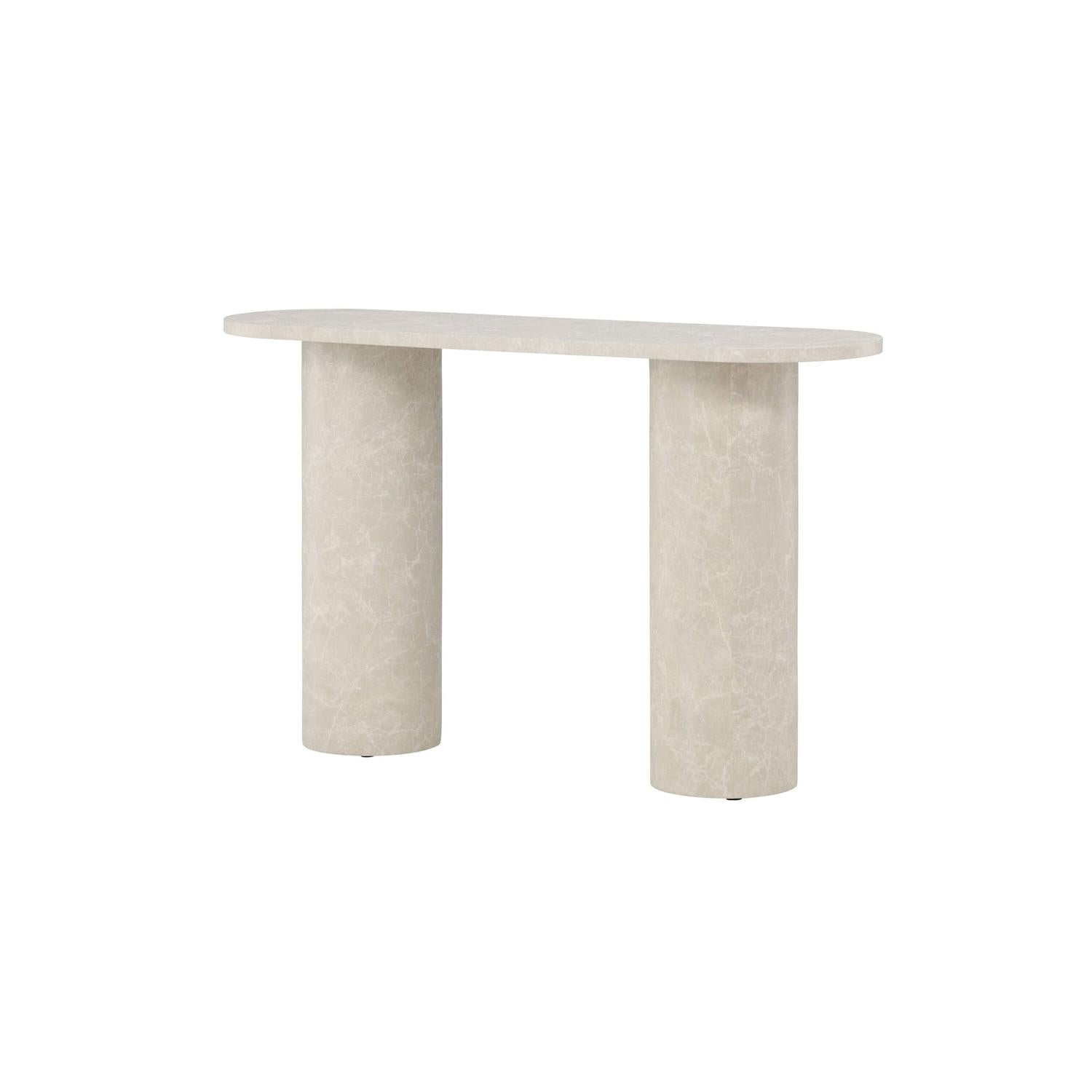 Beistelltisch Narvik 130cm - Beige Marmoroptik-Beistelltisch-Venture Home-le canapé