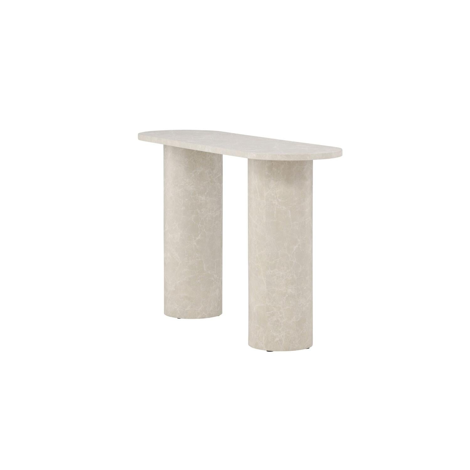 Beistelltisch Narvik 130cm - Beige Marmoroptik-Beistelltisch-Venture Home-le canapé