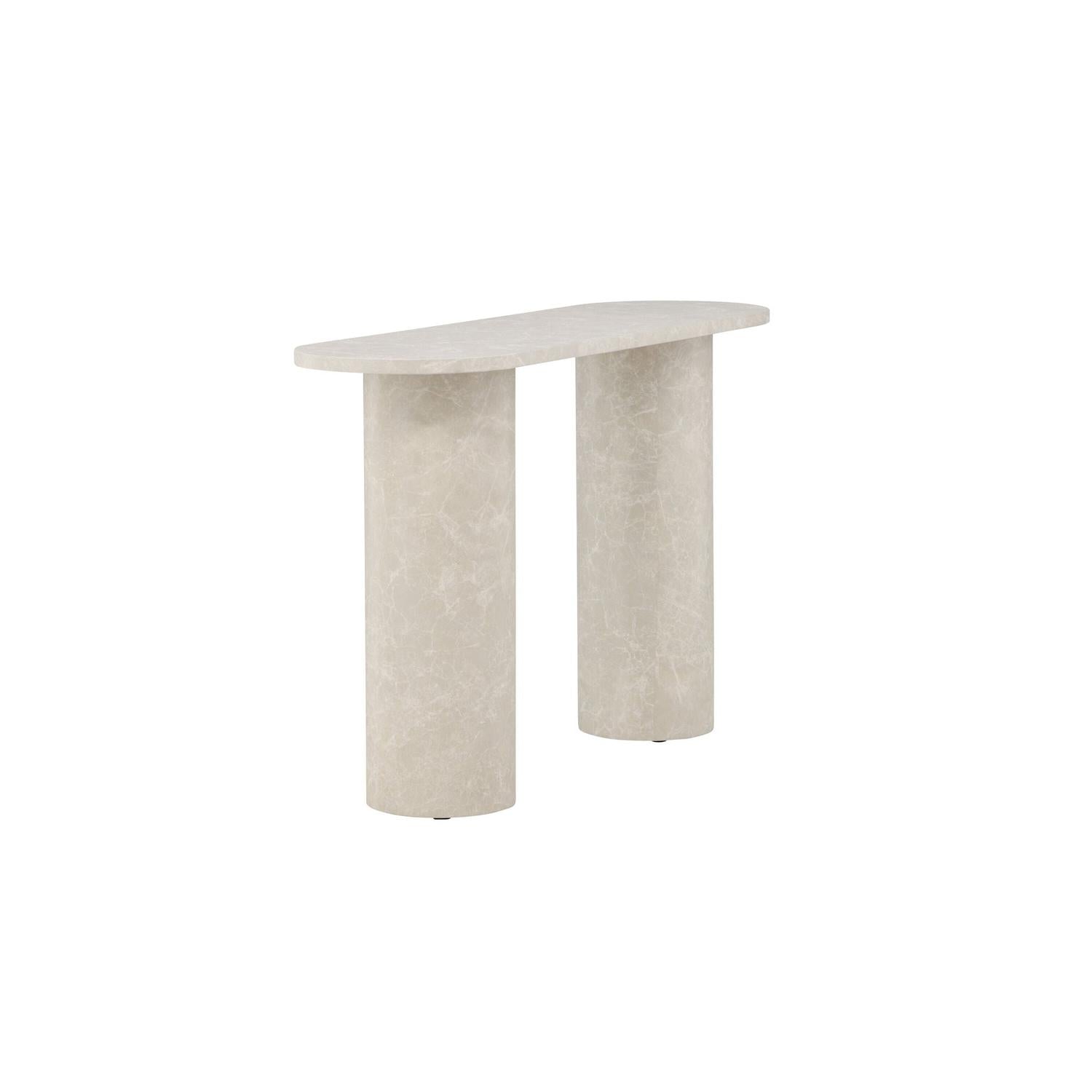 Beistelltisch Narvik 130cm - Beige Marmoroptik-Beistelltisch-Venture Home-le canapé