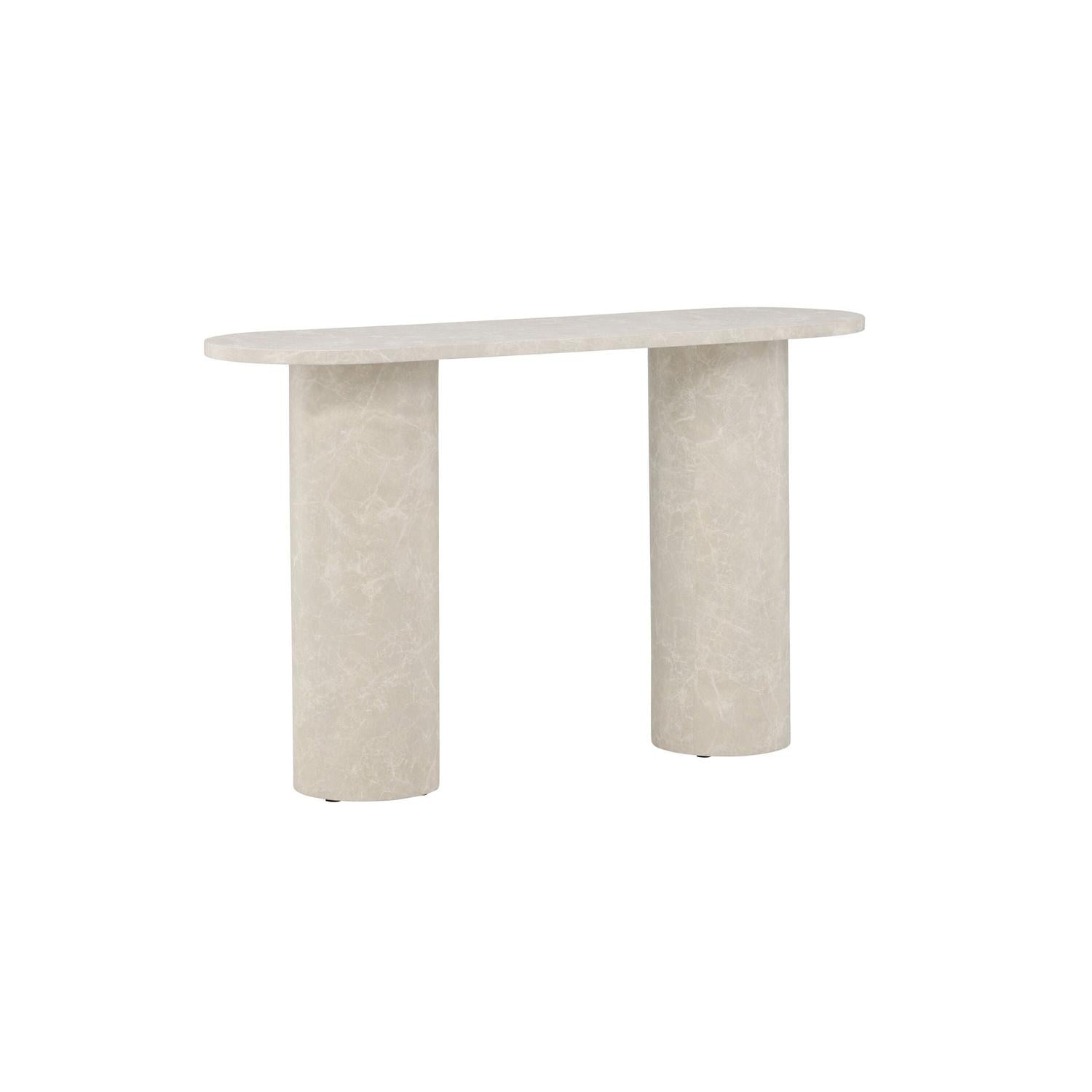 Beistelltisch Narvik 130cm - Beige Marmoroptik-Beistelltisch-Venture Home-le canapé