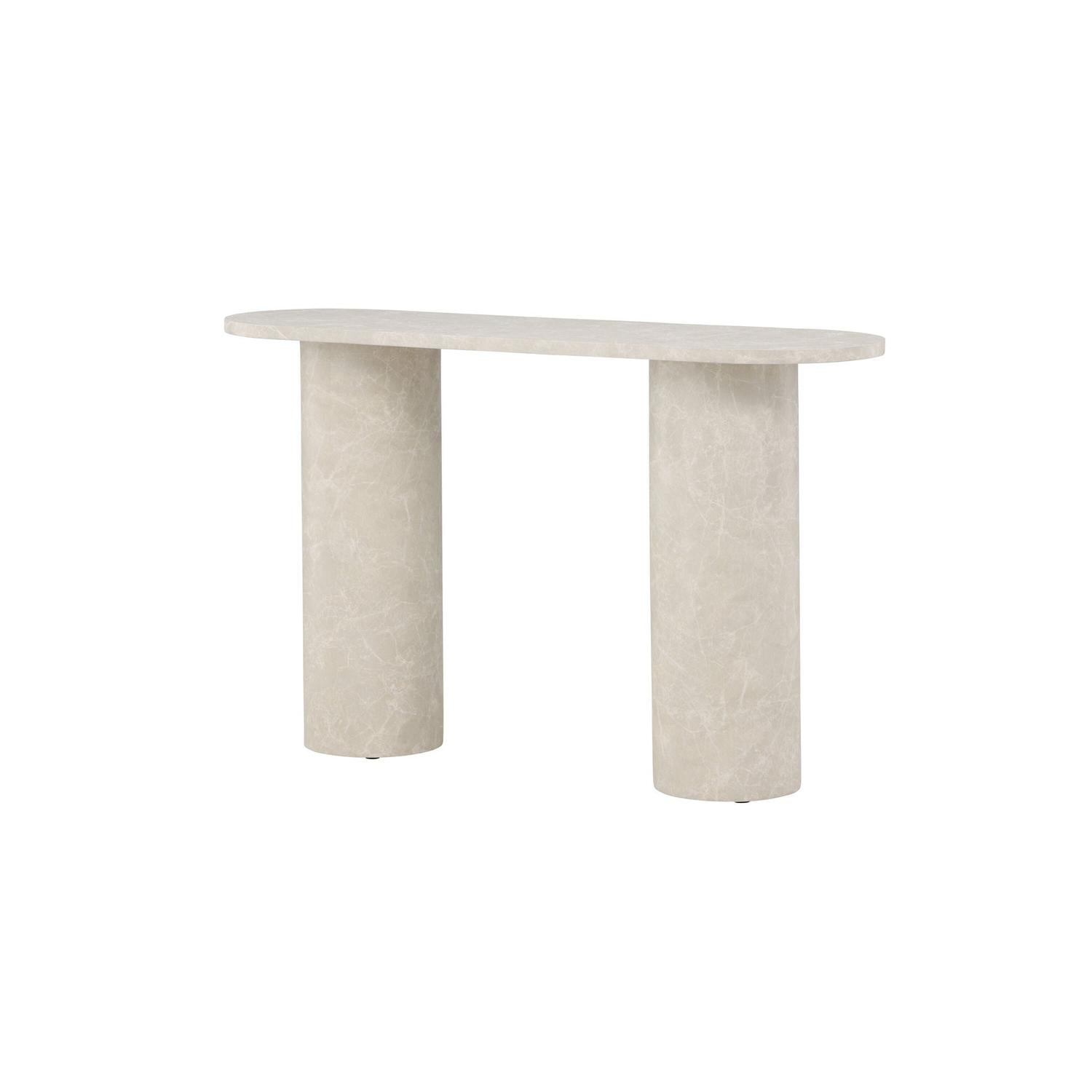 Beistelltisch Narvik 130cm - Beige Marmoroptik-Beistelltisch-Venture Home-le canapé