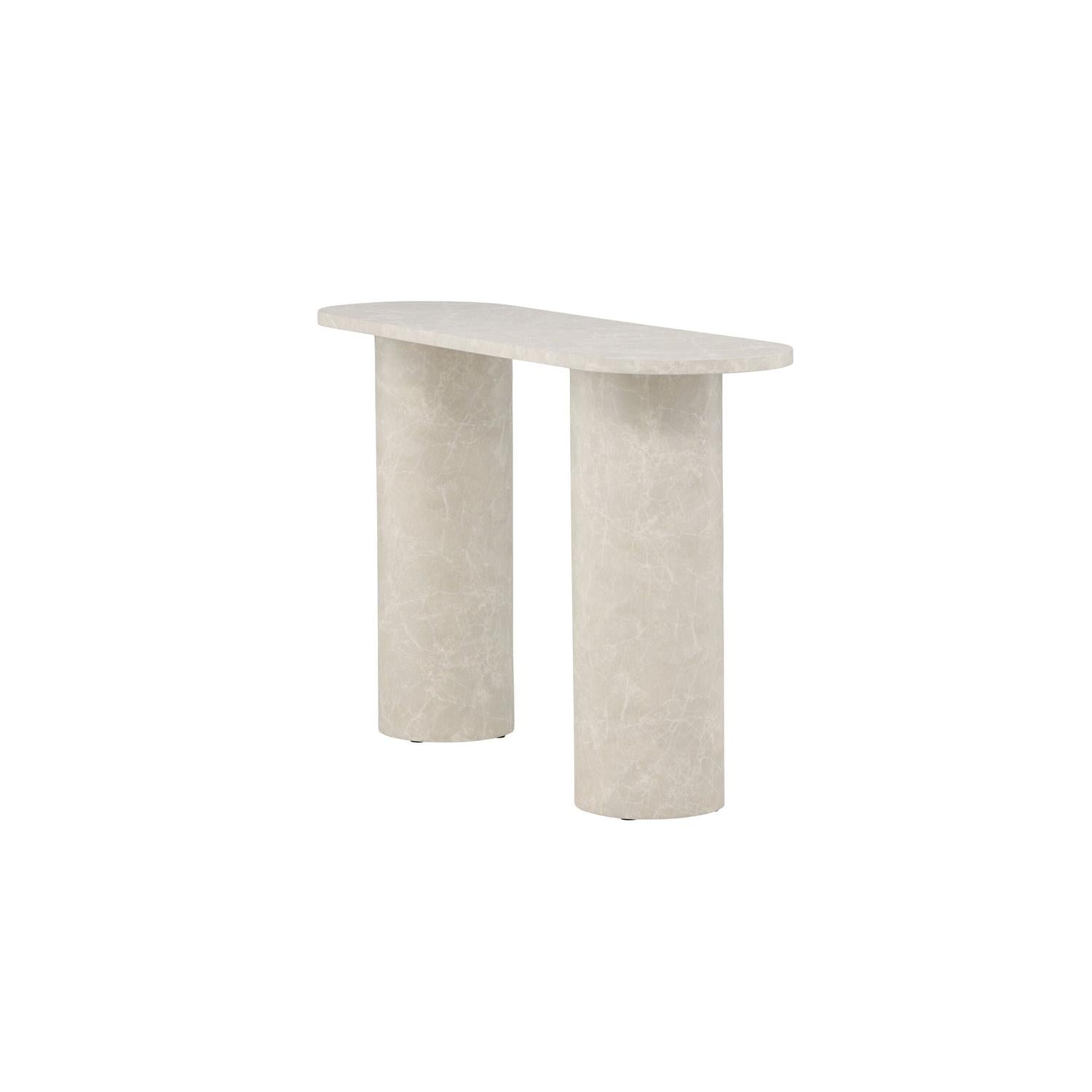 Beistelltisch Narvik 130cm - Beige Marmoroptik-Beistelltisch-Venture Home-le canapé