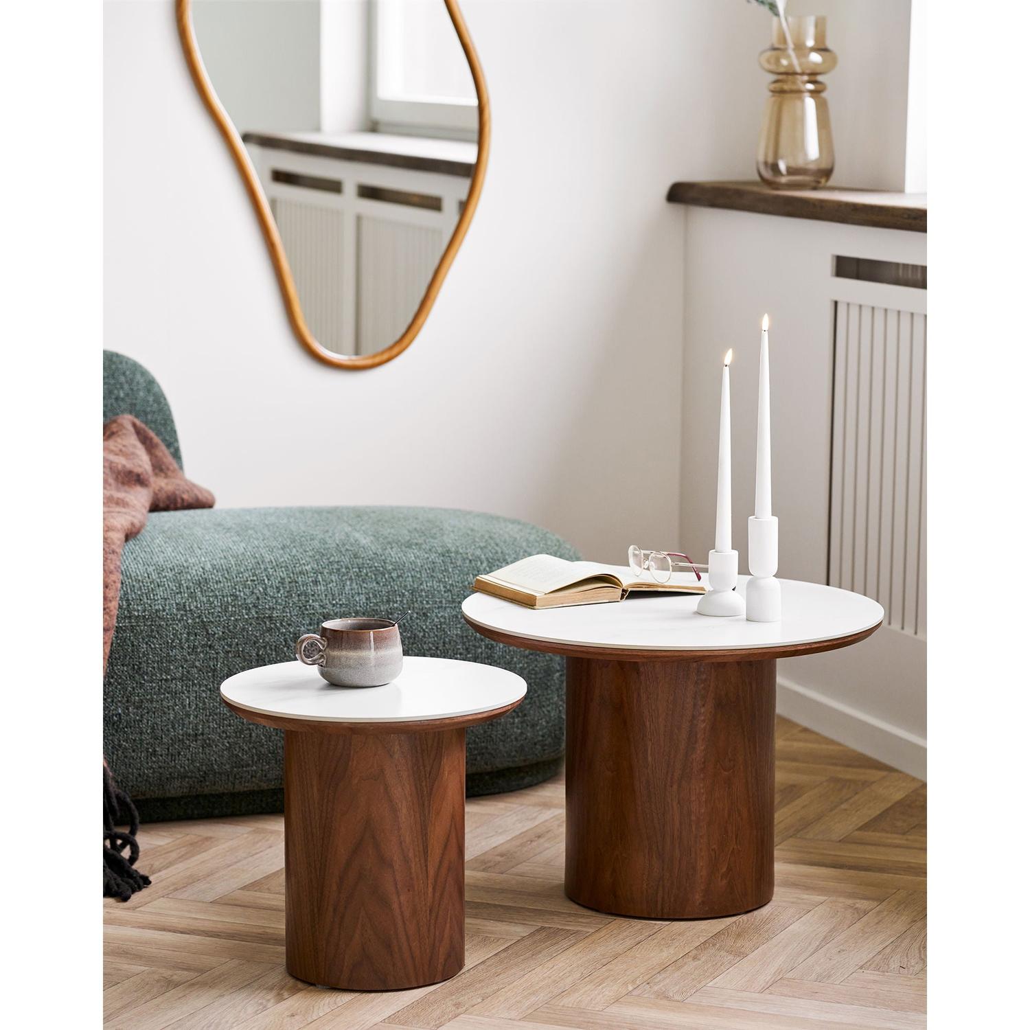 Beistelltisch Noli Ø40cm - Weiß/Braun-Beistelltische-House Nordic-le canapé