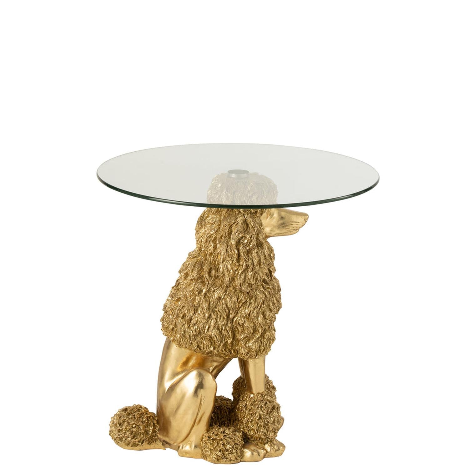 Beistelltisch Pudel aus Polyresin Ø60cm - Gold-Beistelltische-J-Line-le canapé