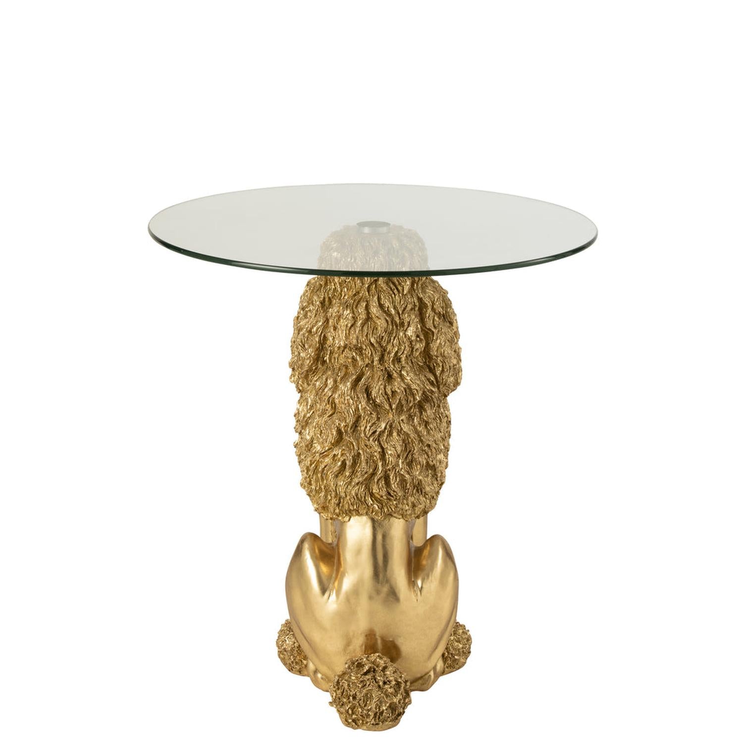 Beistelltisch Pudel aus Polyresin Ø60cm - Gold-Beistelltische-J-Line-le canapé