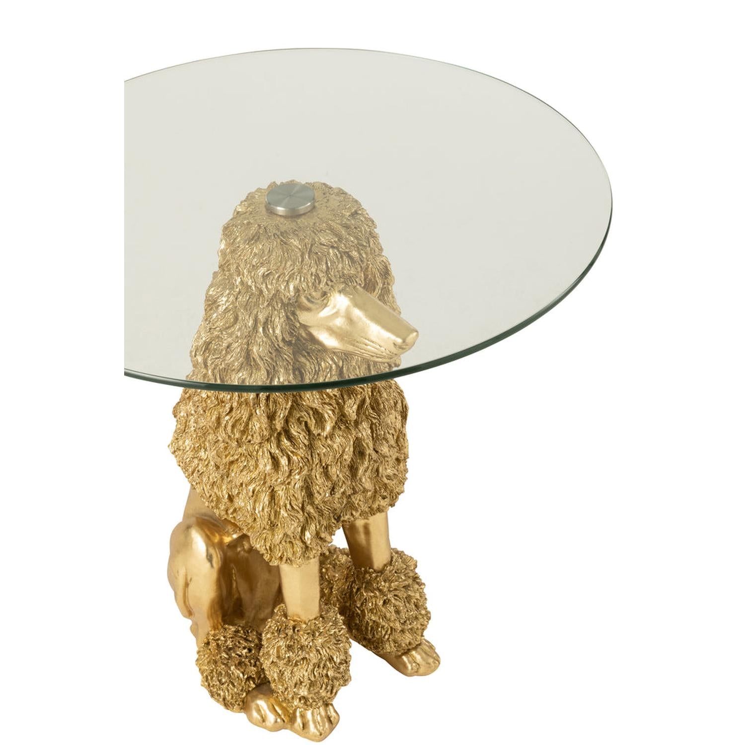 Beistelltisch Pudel aus Polyresin Ø60cm - Gold-Beistelltische-J-Line-le canapé