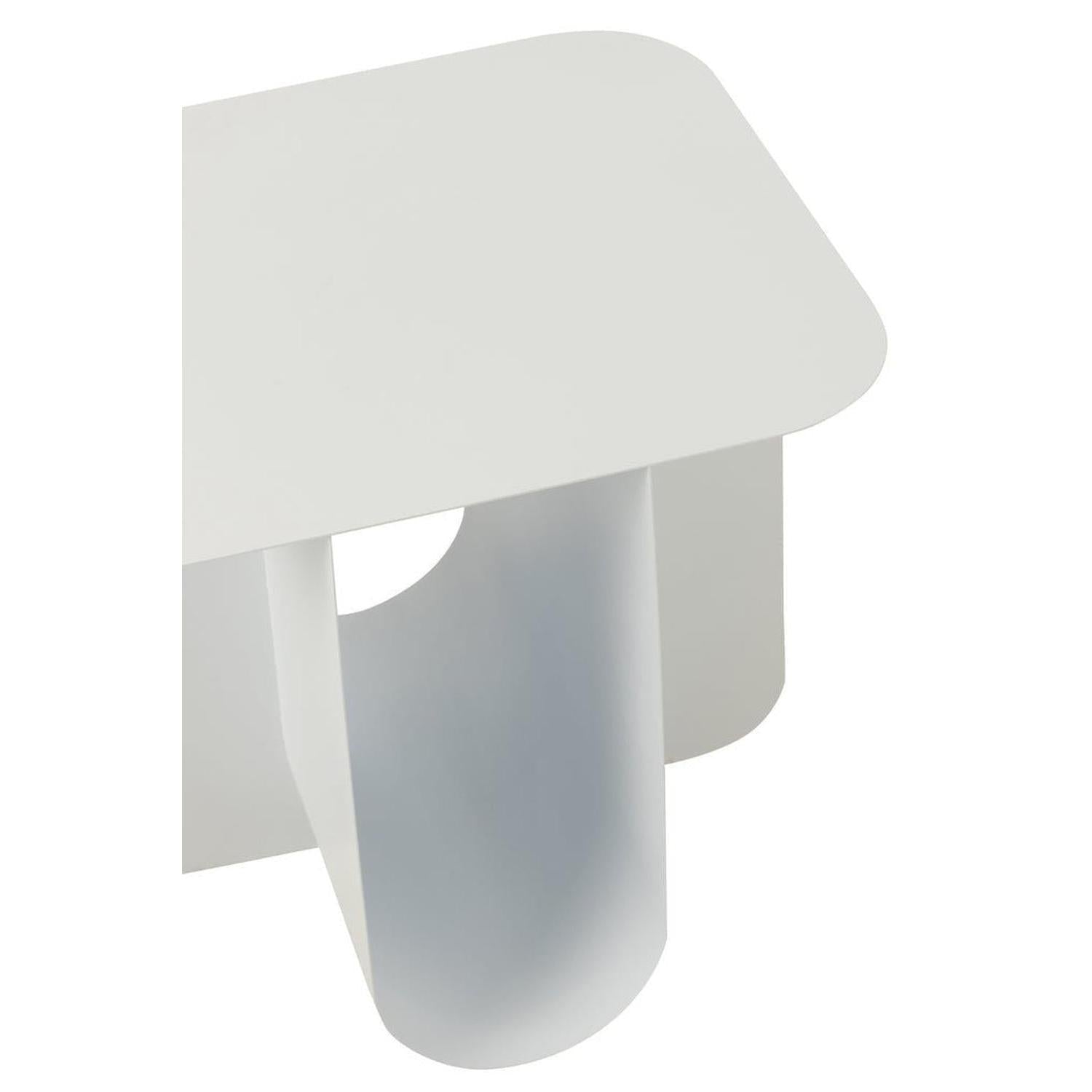 Beistelltisch Quadrat aus Metall - Weiß-Beistelltisch-J-Line-le canapé