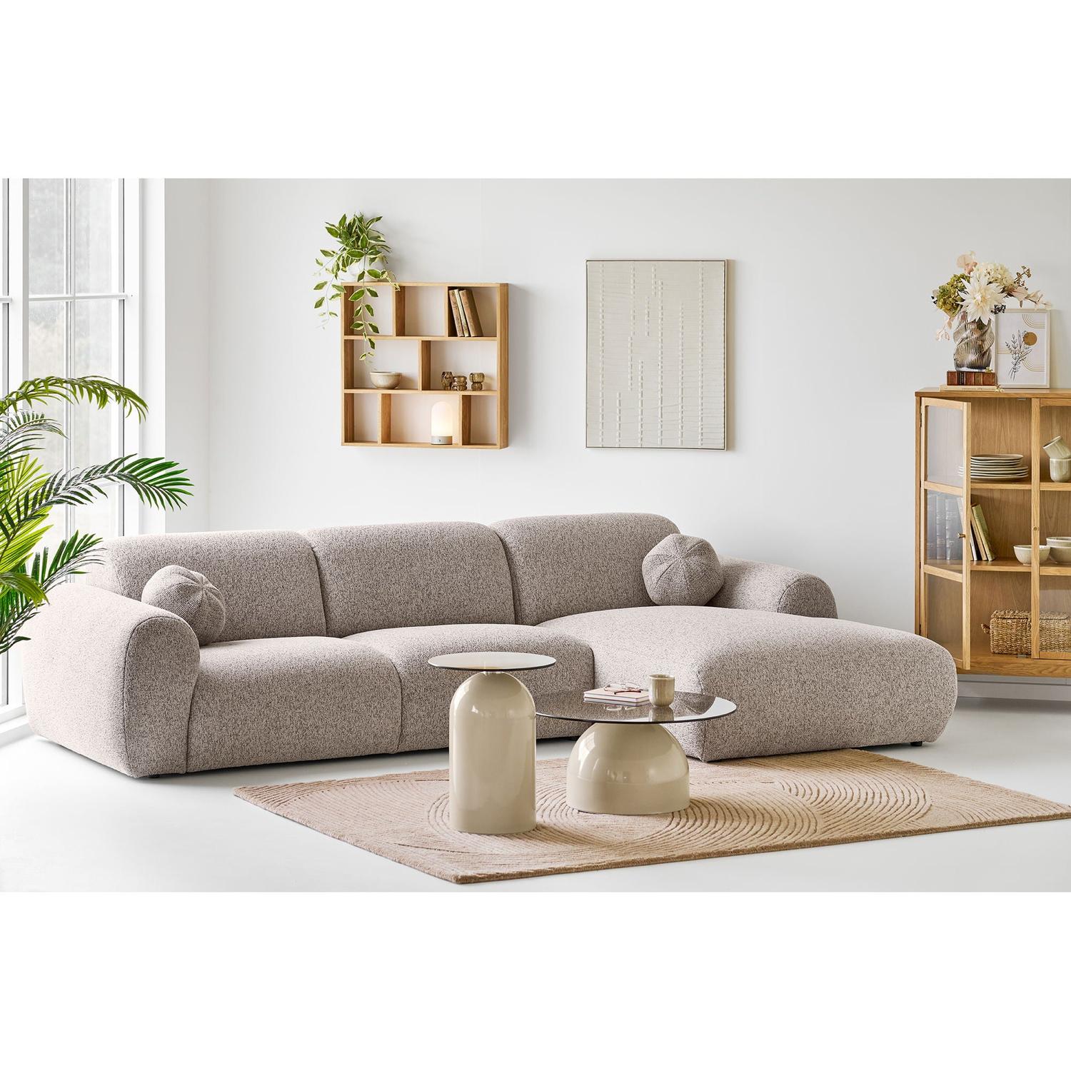 Beistelltisch Ravello aus Glas Ø40cm - Beige-Beistelltische-House Nordic-le canapé