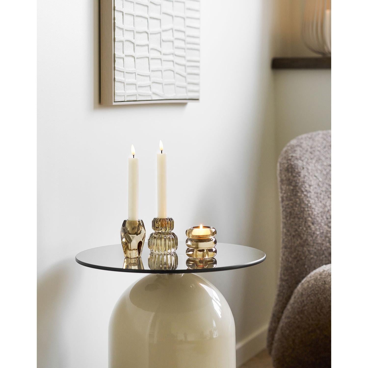 Beistelltisch Ravello aus Glas Ø40cm - Beige-Beistelltische-House Nordic-le canapé