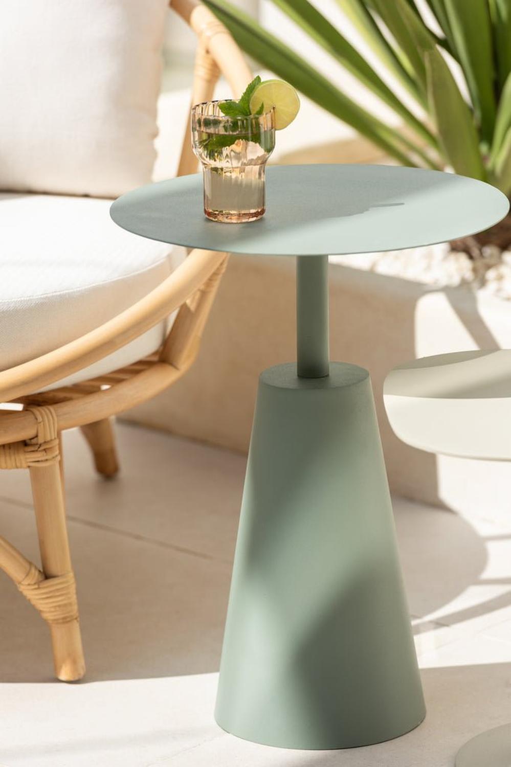 Beistelltisch-Set rund aus Eisen - Iron Green-Beistelltische-J-Line-le canapé