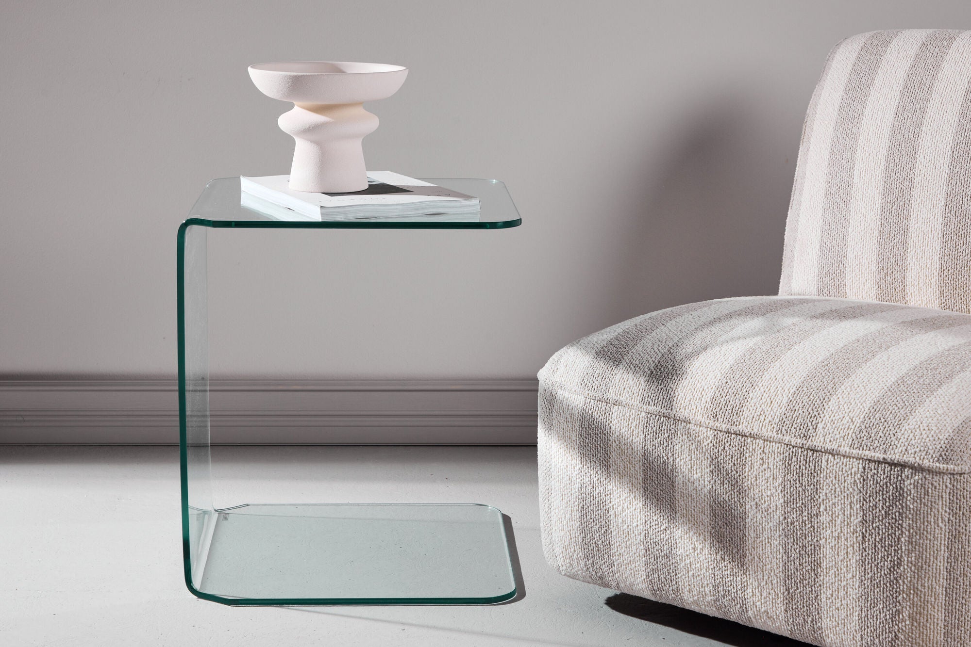 Beistelltisch Telemark 45x45cm - Glasweiß-Beistelltisch-Venture Home-le canapé