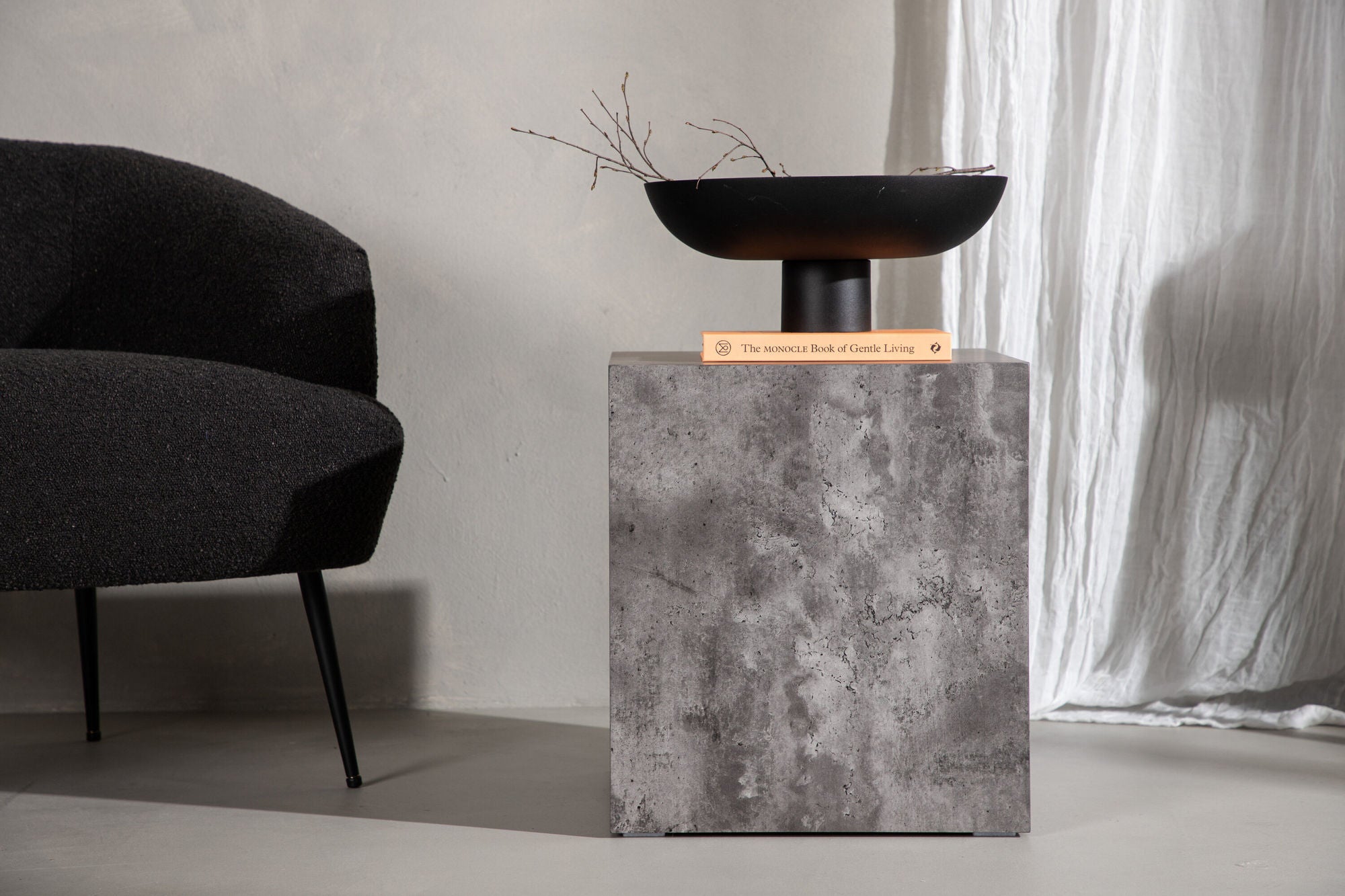 Beistelltisch York 40*40cm in Marmoroptik - Grau-Beistelltisch-Venture Home-le canapé
