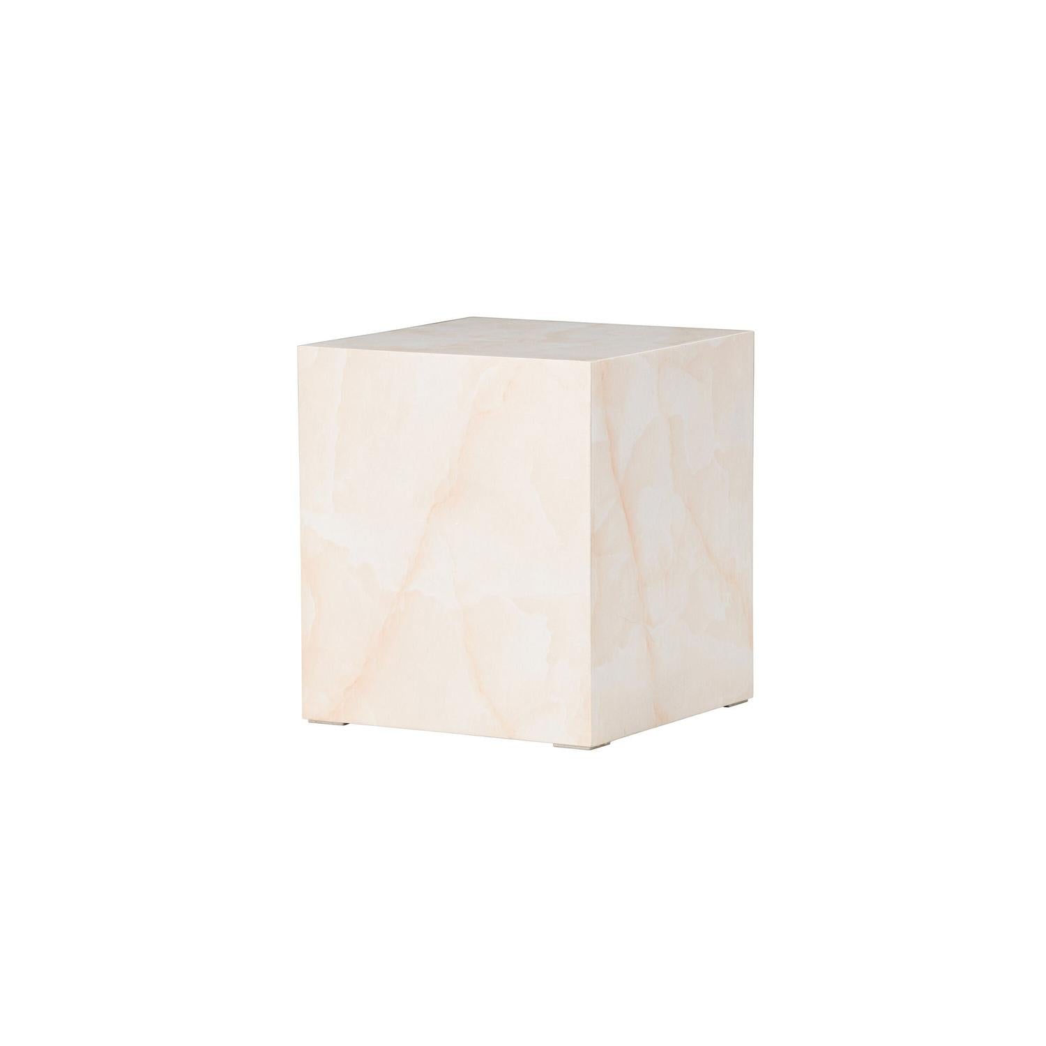 Beistelltisch York 40*40cm in Marmoroptik - Hellgelb-Beistelltisch-Venture Home-le canapé