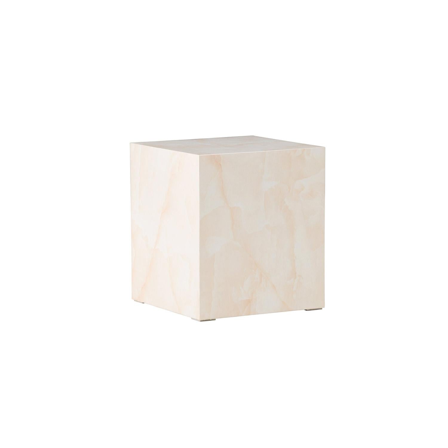 Beistelltisch York 40*40cm in Marmoroptik - Hellgelb-Beistelltisch-Venture Home-le canapé