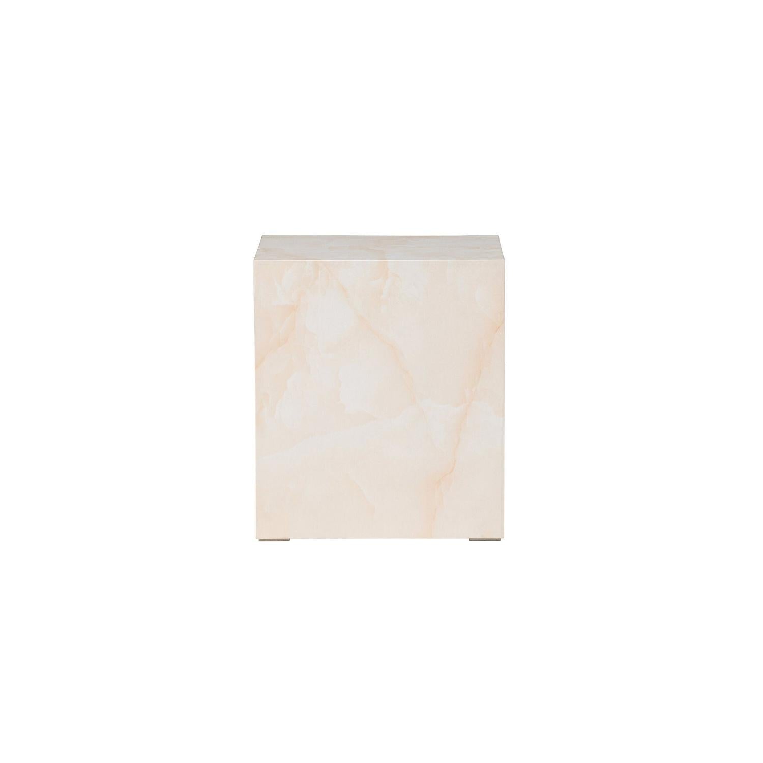 Beistelltisch York 40*40cm in Marmoroptik - Hellgelb-Beistelltisch-Venture Home-le canapé
