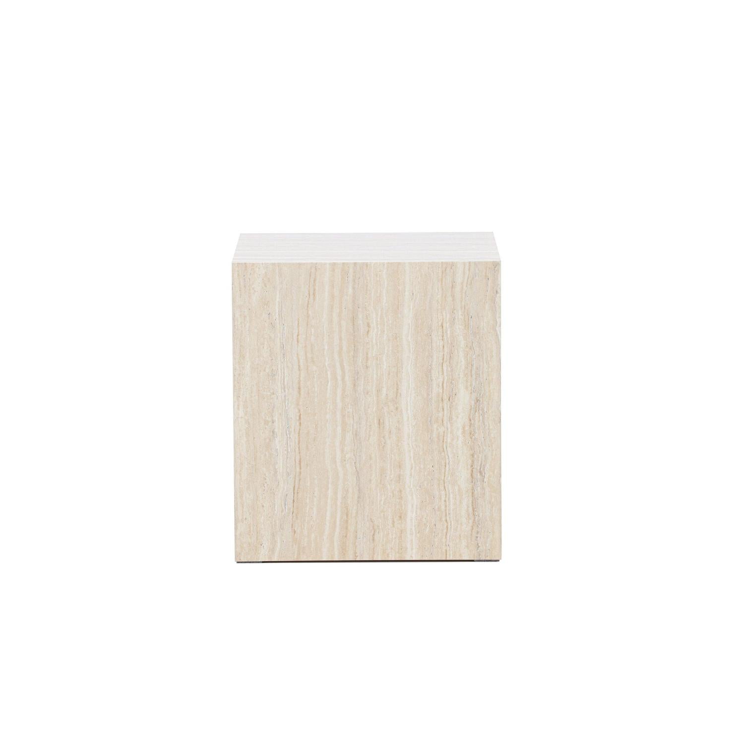 Beistelltisch York 40*40cm in Steinoptik - Beige-Beistelltische-Venture Home-le canapé