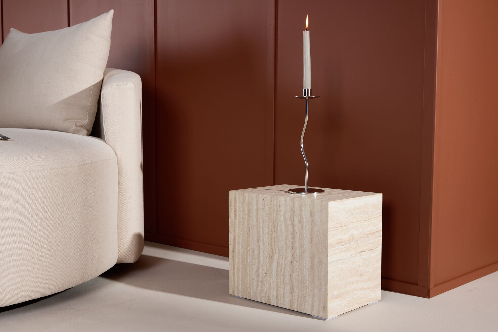 Beistelltisch York Side Table - Travertineoptik-Beistelltisch-Venture Home-le canapé