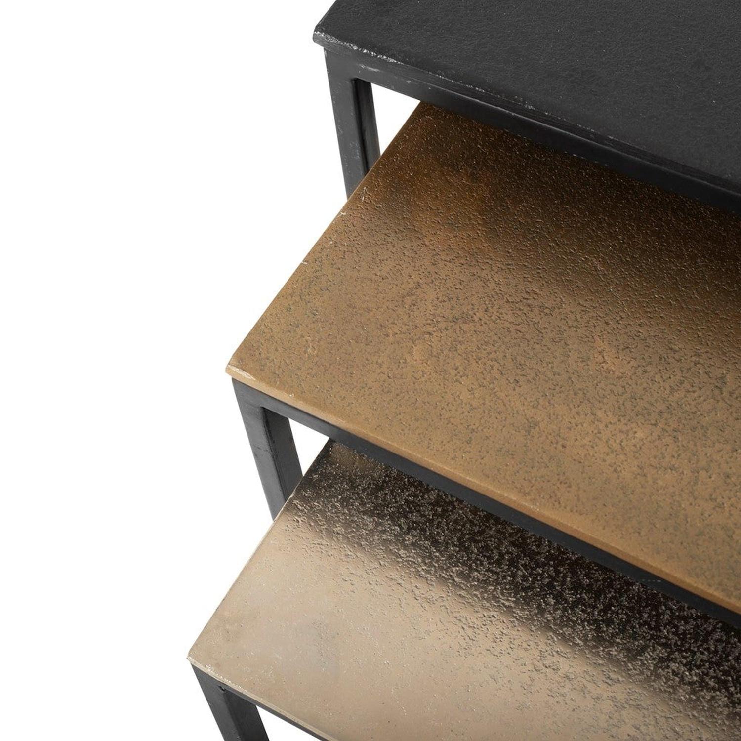 Beistelltische Aida, 3er-Set - Schwarz/Gold/Messing-Beistelltische-Benoa-le canapé
