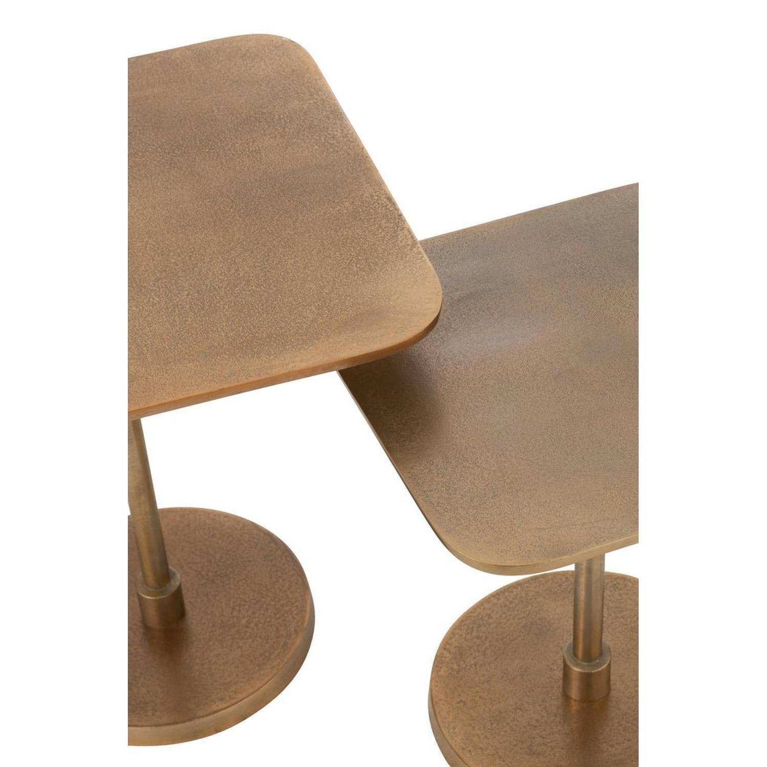 Beistelltische aus Aluminium, 2er-Set - Gold-Beistelltisch-J-Line-le canapé