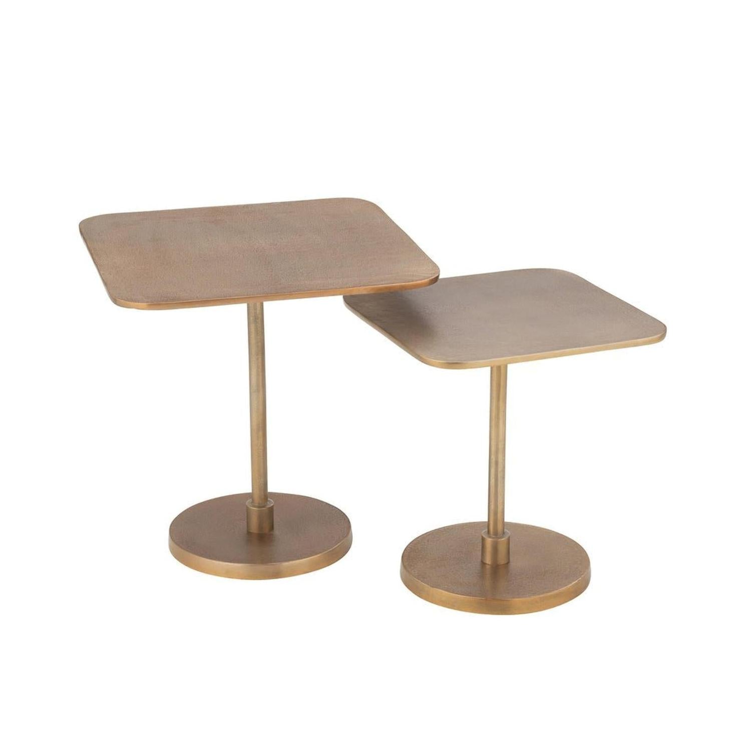 Beistelltische aus Aluminium, 2er-Set - Gold-Beistelltische-J-Line-le canapé