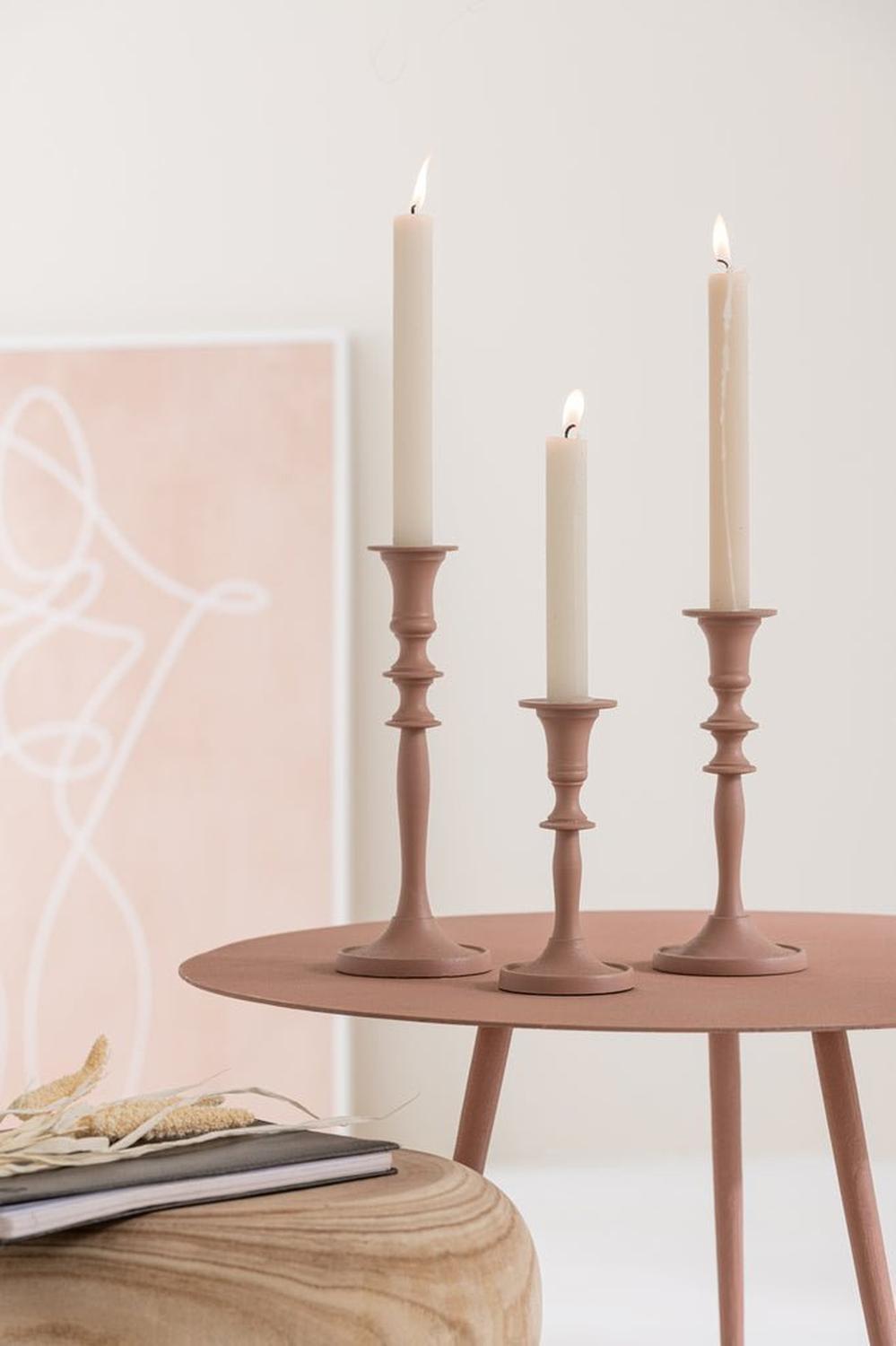Beistelltische aus Eisen, 3er-Set - Altrosa-Beistelltisch-J-Line-le canapé