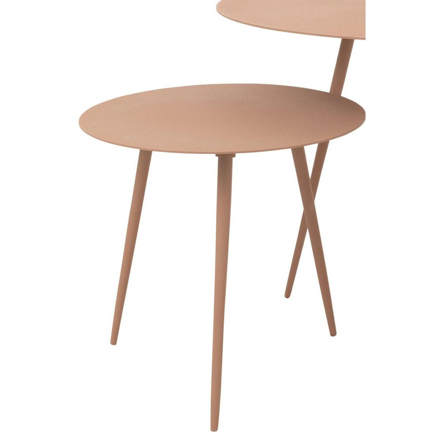 Beistelltische aus Eisen, 3er-Set - Altrosa-Beistelltisch-J-Line-le canapé