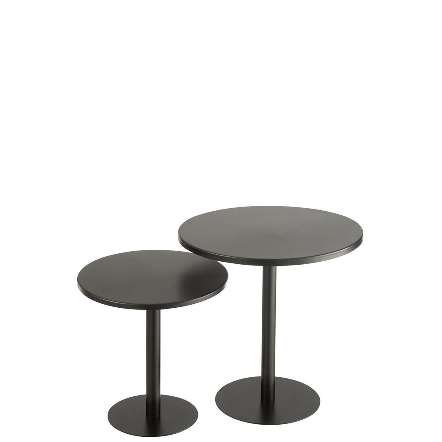 Beistelltische Maya aus Metall, 2er-Set - Schwarz-J-Line-le canapé