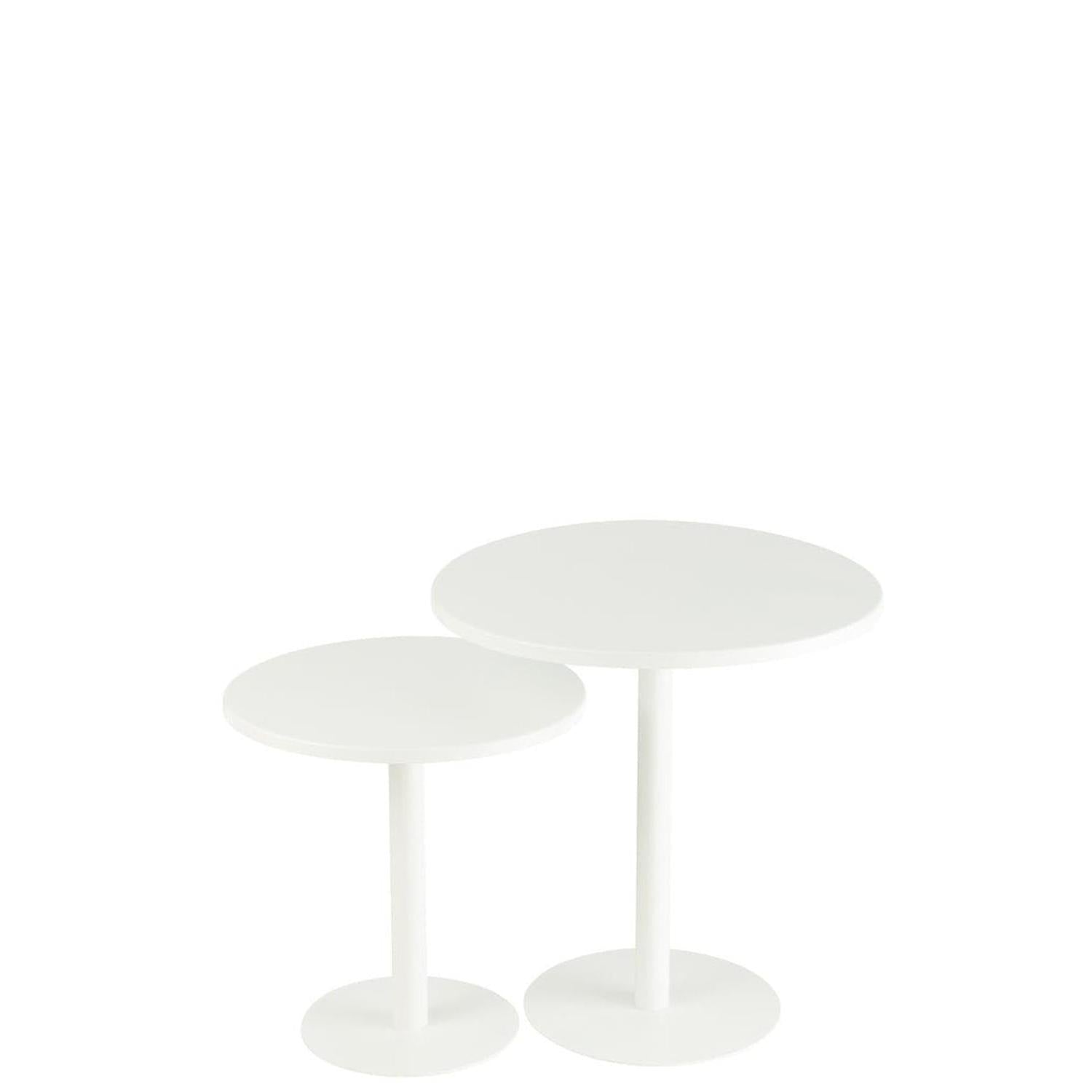 Beistelltische Maya aus Metall, 2er-Set - Weiß-Beistelltische-J-Line-le canapé