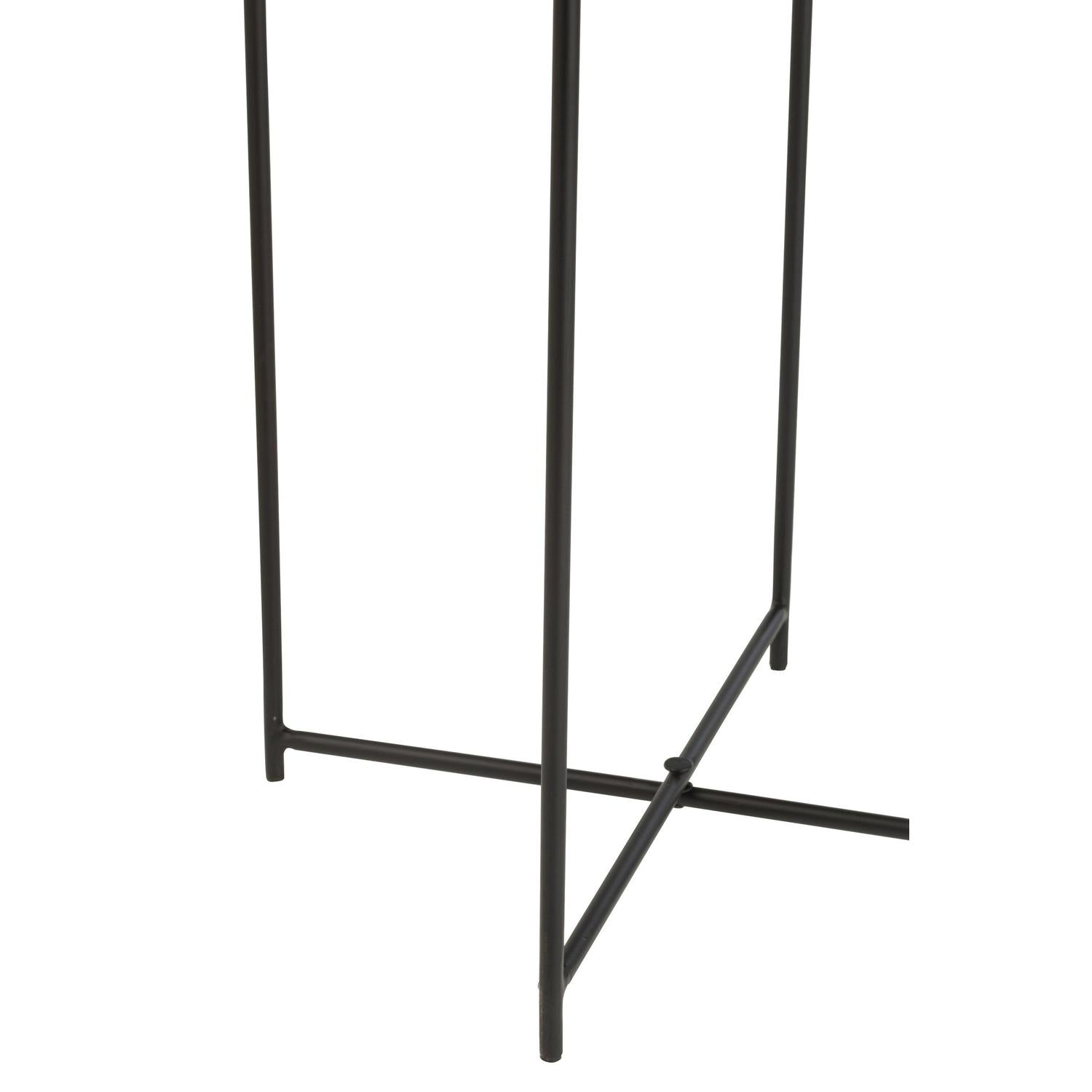Beistelltische rund, 2er-Set aus Eisen und Mangoholz Ø39cm - Braun/Schwarz-Beistelltische-J-Line-le canapé