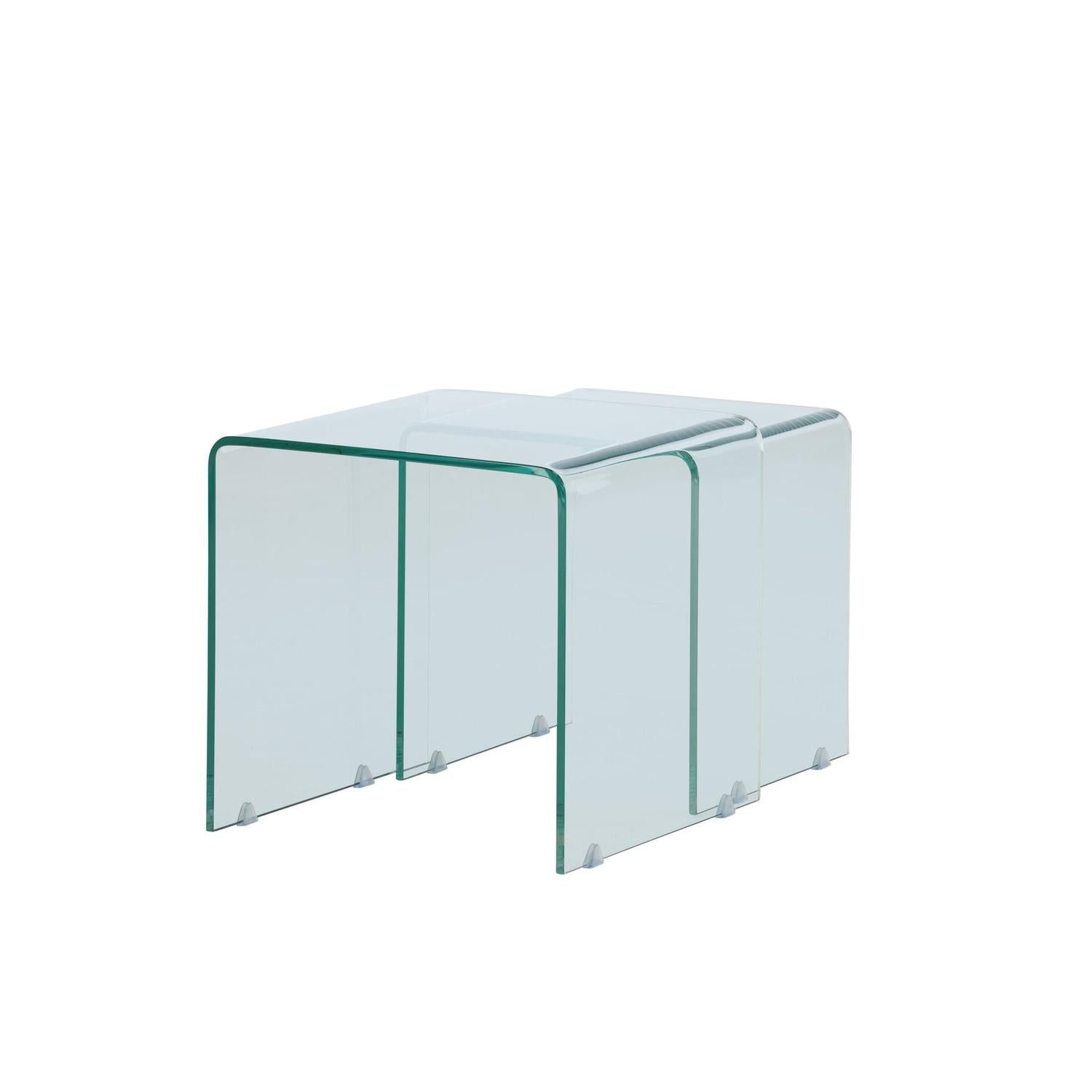 Beistelltische Telemark aus Glas, 2er-Set - Glas-Beistelltisch-Venture Home-le canapé