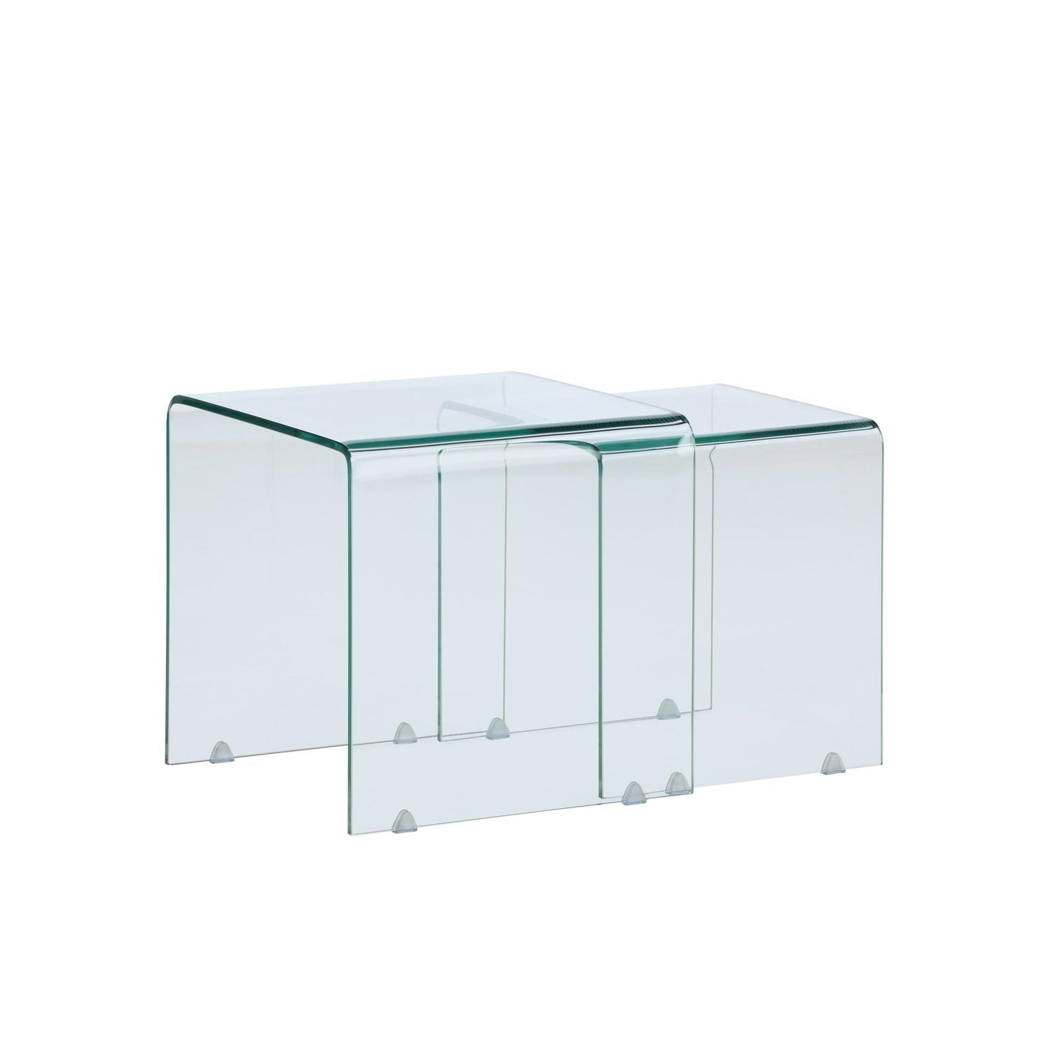 Beistelltische Telemark aus Glas, 2er-Set - Glas-Beistelltisch-Venture Home-le canapé