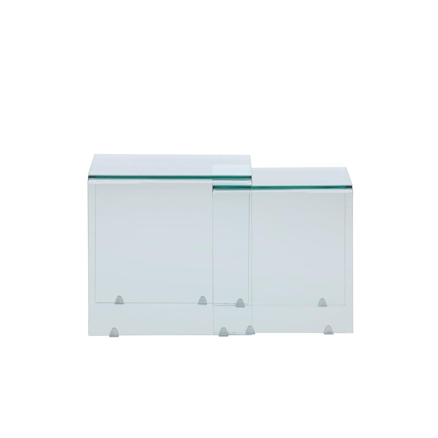 Beistelltische Telemark aus Glas, 2er-Set - Glas-Beistelltisch-Venture Home-le canapé