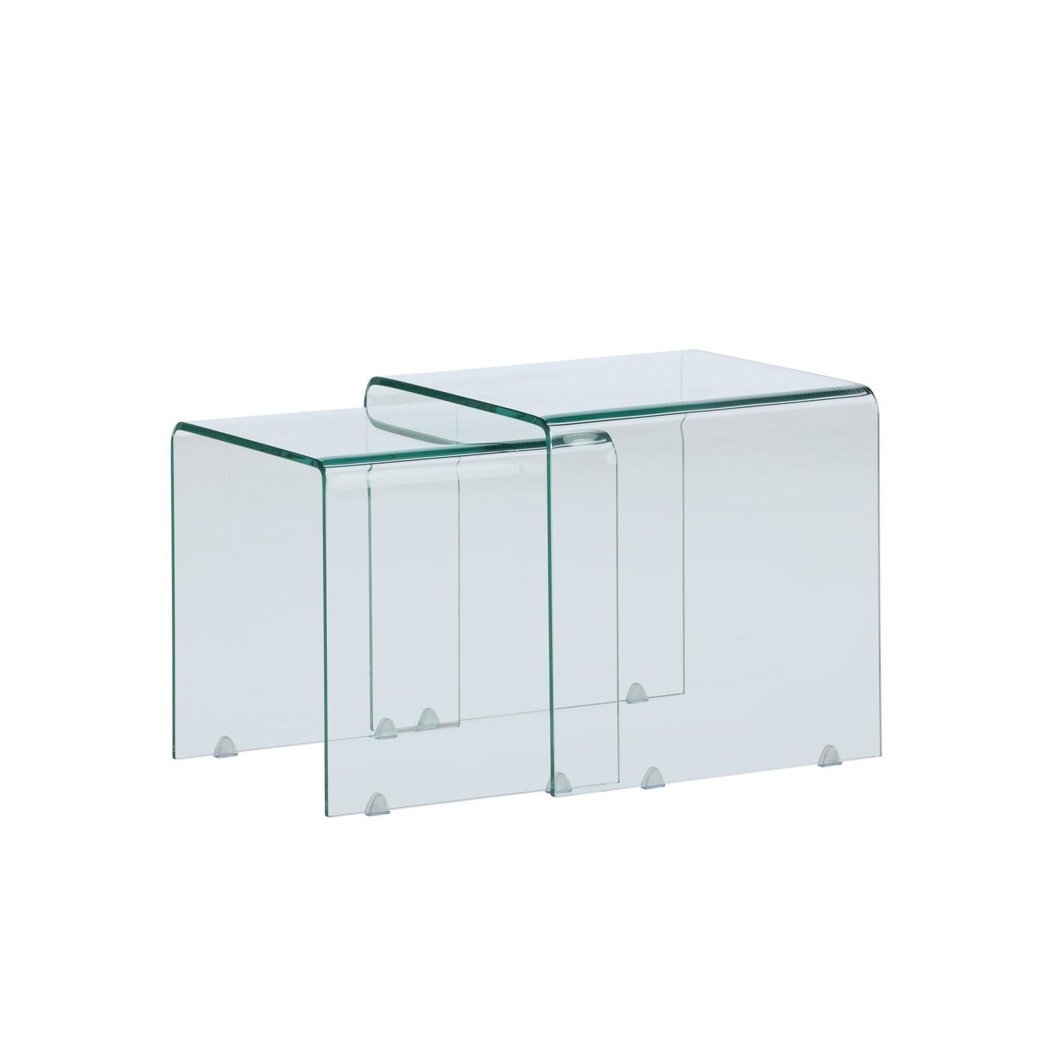 Beistelltische Telemark aus Glas, 2er-Set - Glas-Beistelltisch-Venture Home-le canapé