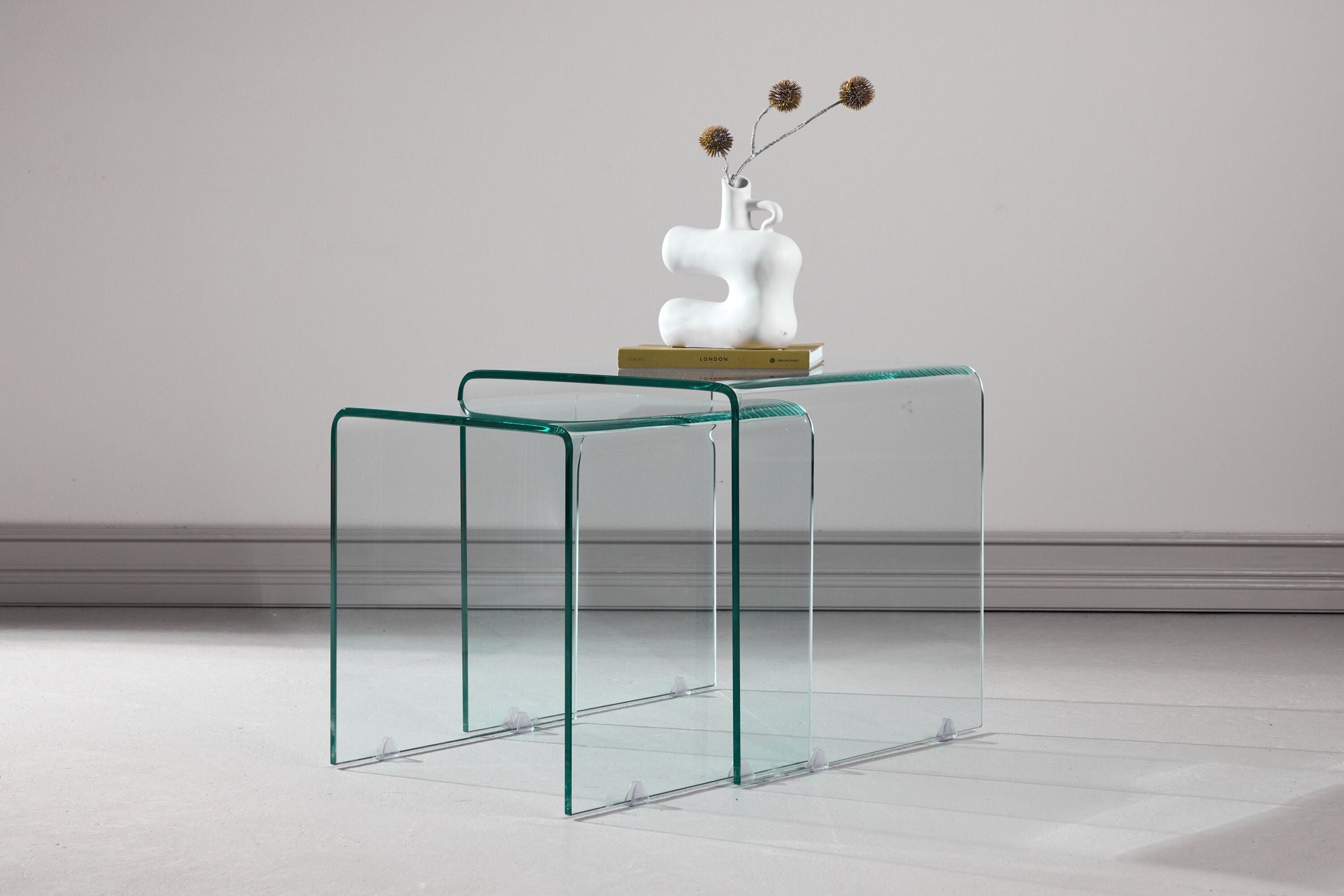 Beistelltische Telemark aus Glas, 2er-Set - Glas-Beistelltisch-Venture Home-le canapé