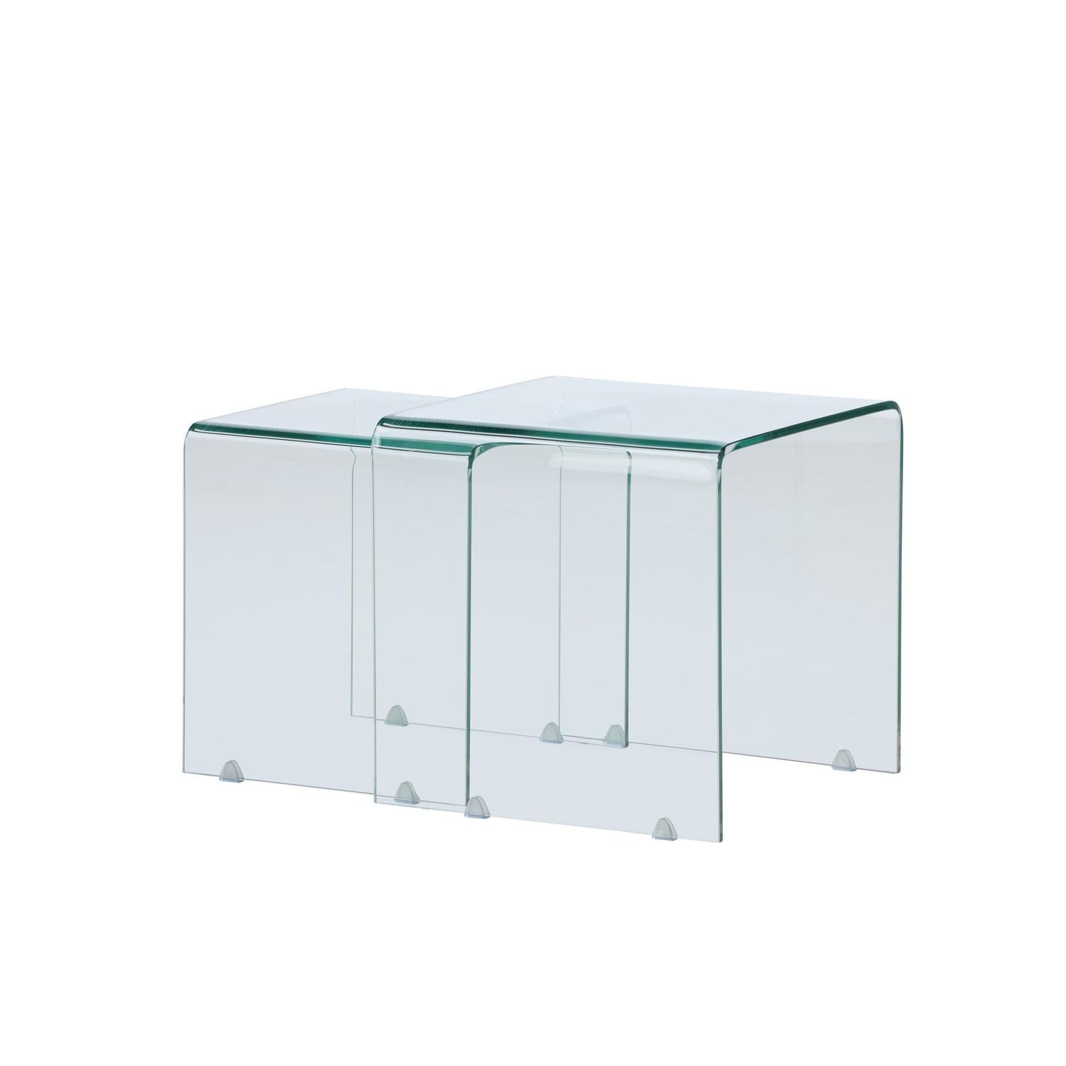 Beistelltische Telemark aus Glas, 2er-Set - Glas-Beistelltisch-Venture Home-le canapé