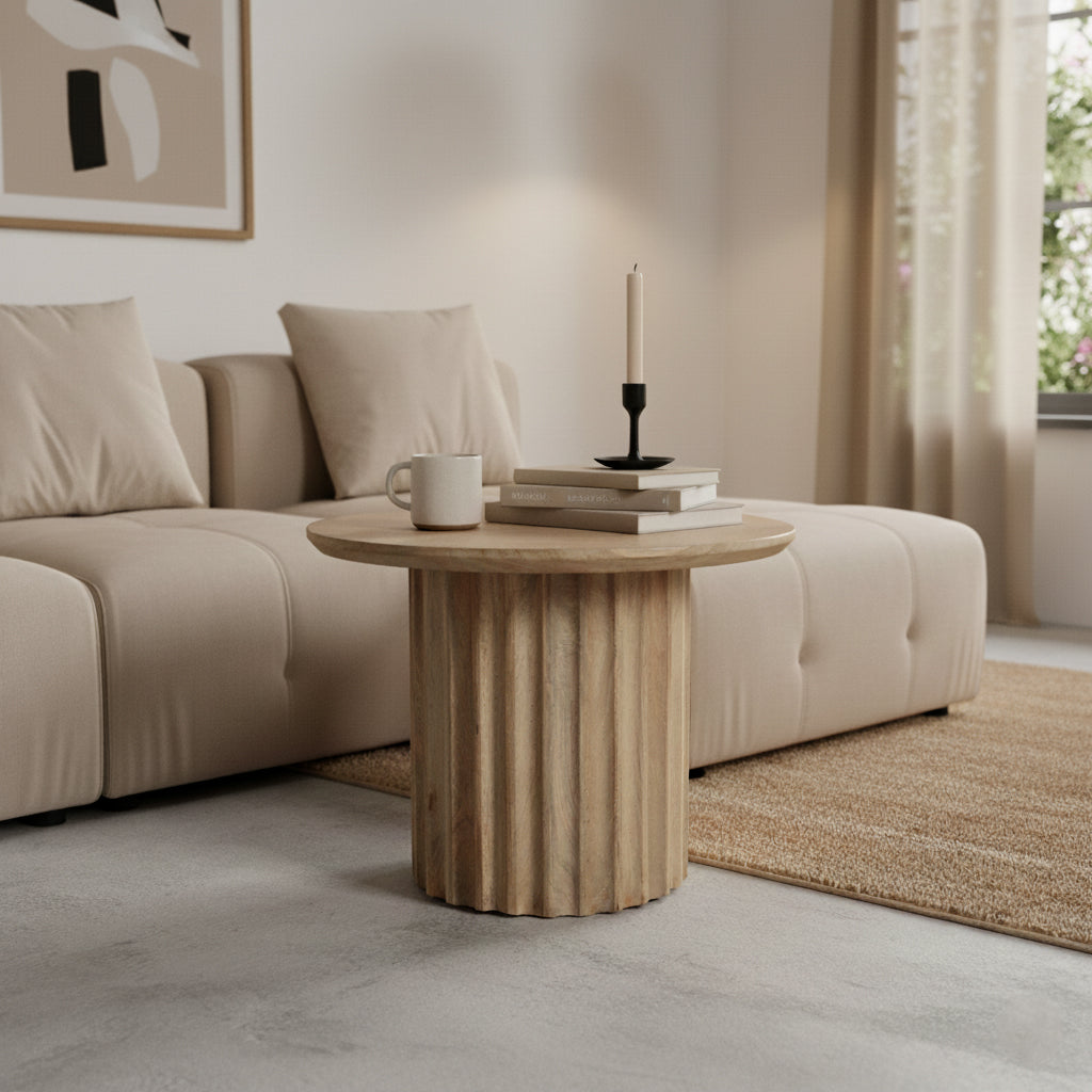 Bullnose Beistelltisch umgekehrt natur Ø 55 cm-Raw Materials-le canapé