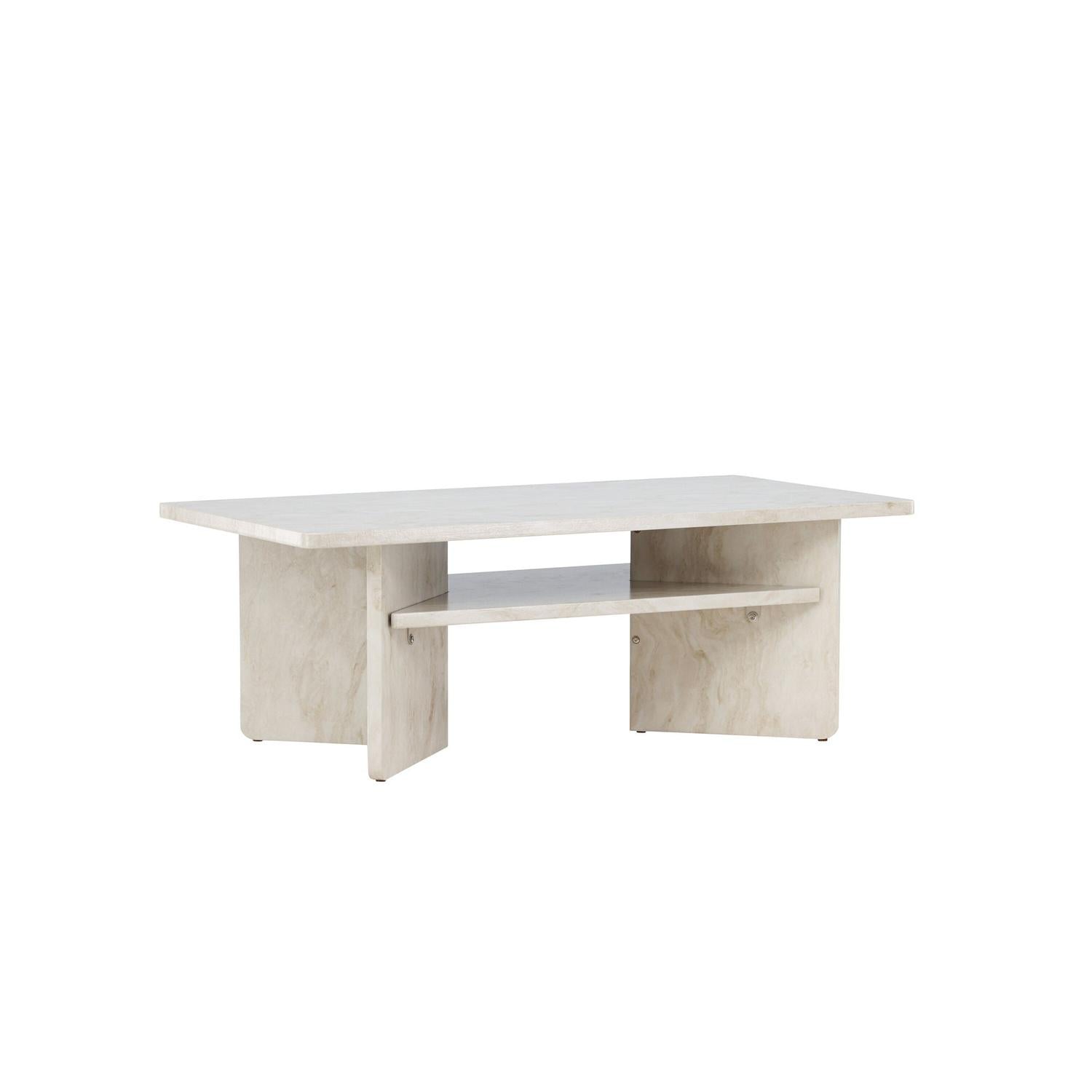 Couchtisch Alesund 120*60cm in Marmoroptik - Beige-Couchtisch-Venture Home-le canapé
