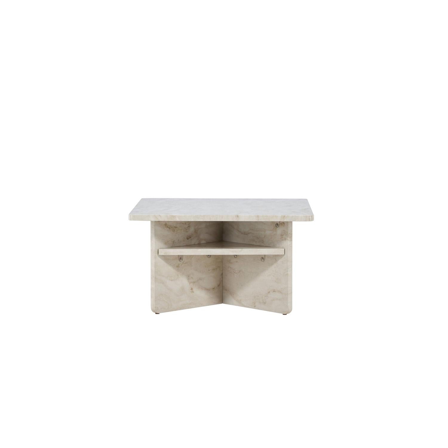 Couchtisch Alesund 75*75cm - Beige Marmoroptik-Venture Home-le canapé