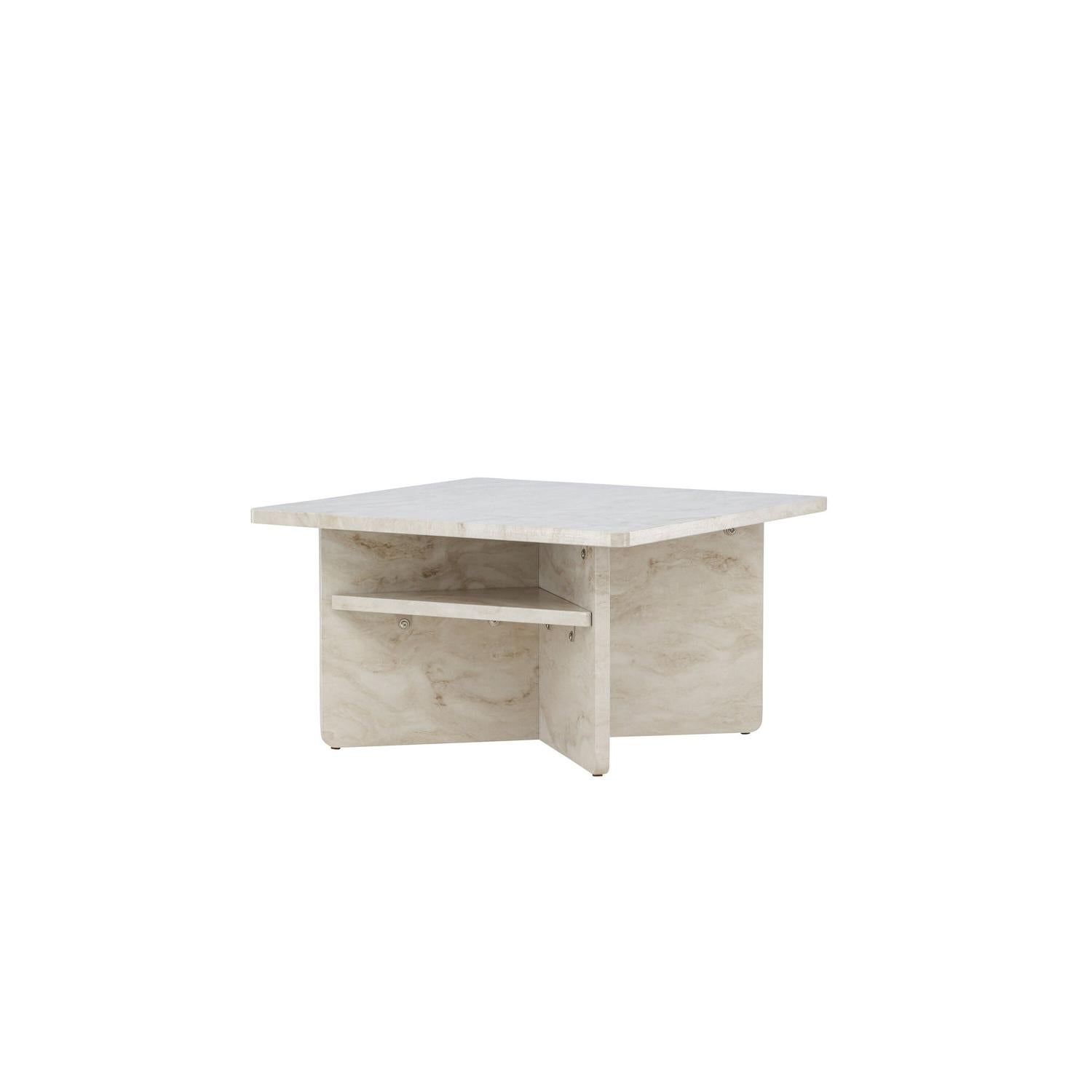 Couchtisch Alesund 75*75cm - Beige Marmoroptik-Venture Home-le canapé