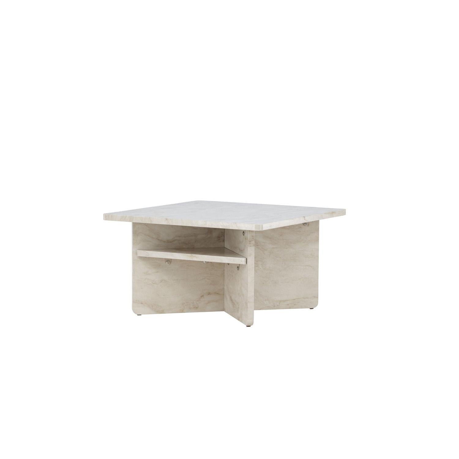 Couchtisch Alesund 75*75cm - Beige Marmoroptik-Venture Home-le canapé