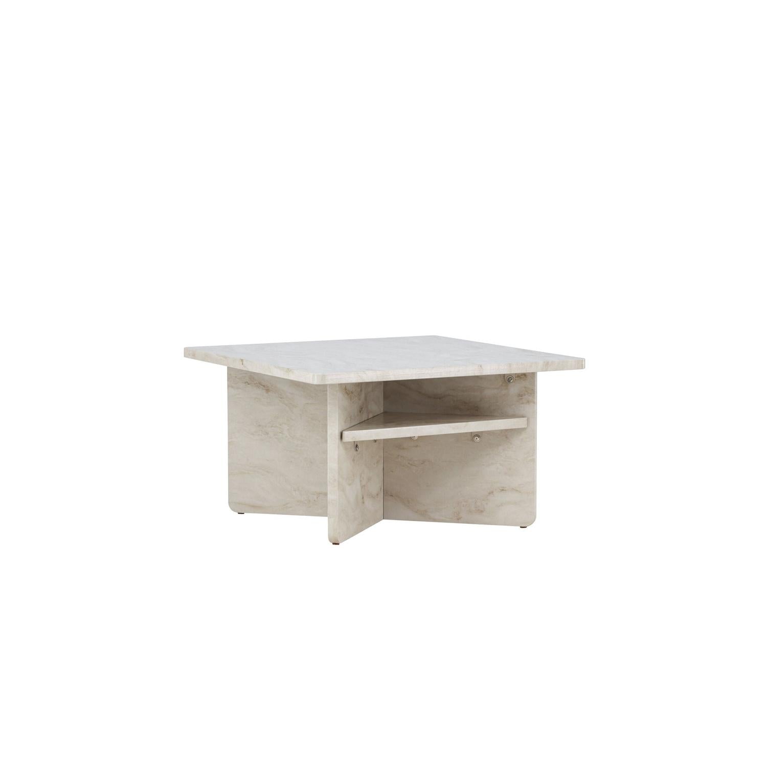 Couchtisch Alesund 75cm in Marmoroptik - Beige-Couchtisch-Venture Home-le canapé
