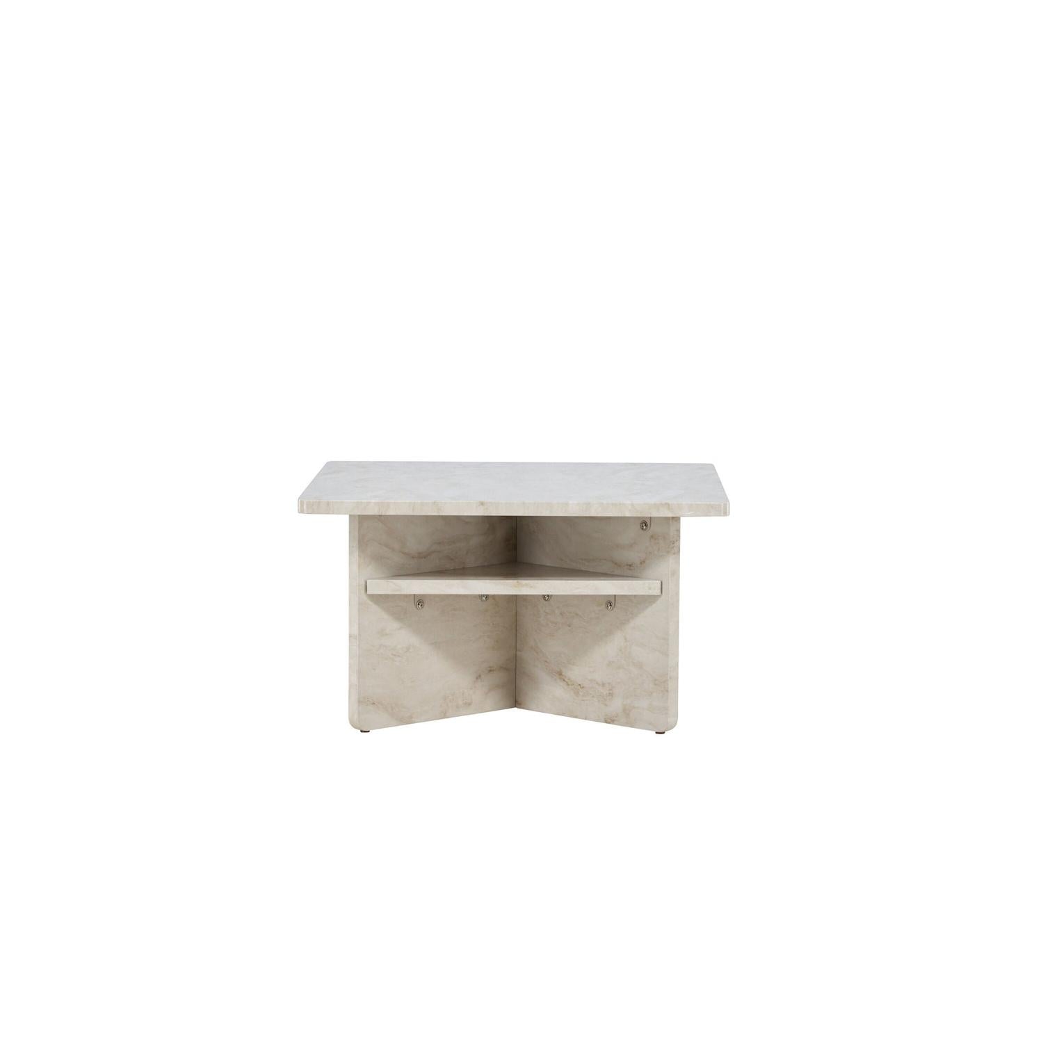 Couchtisch Alesund 75cm in Marmoroptik - Beige-Couchtisch-Venture Home-le canapé